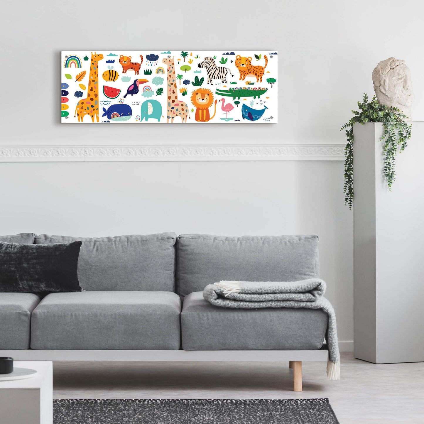 Epic Art 'Cute Animals' by Epic Portfolio, Acrylic Glass Wall Art,48x16