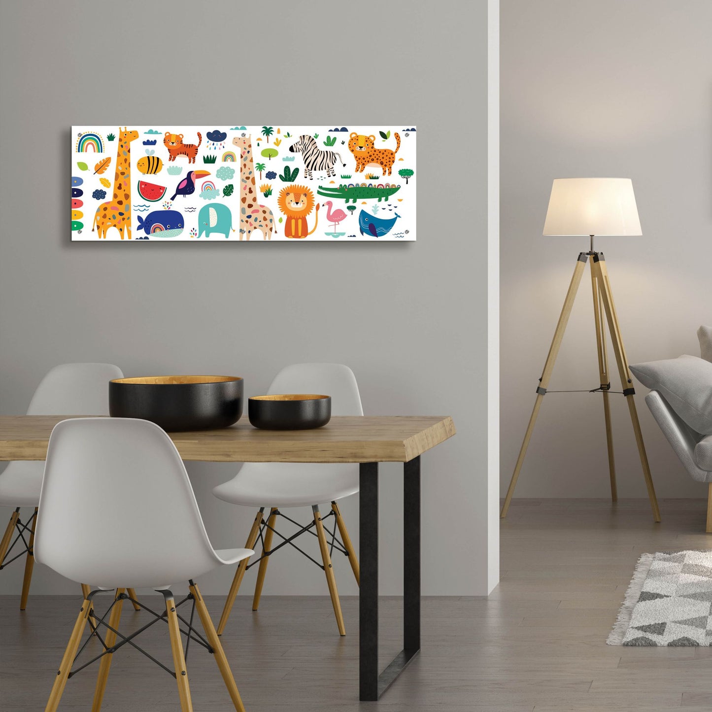 Epic Art 'Cute Animals' by Epic Portfolio, Acrylic Glass Wall Art,48x16