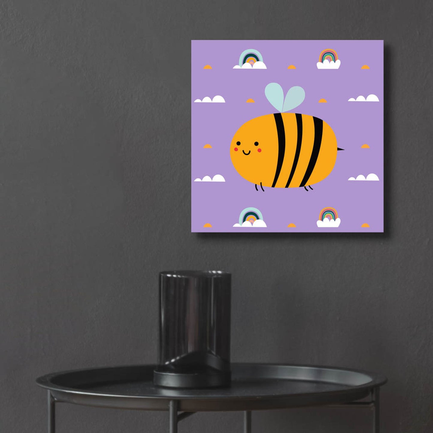 Epic Art 'Cute Bee' by Epic Portfolio, Acrylic Glass Wall Art,12x12