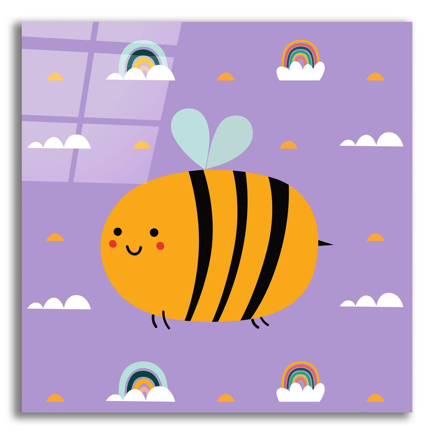 Epic Art 'Cute Bee' by Epic Portfolio, Acrylic Glass Wall Art