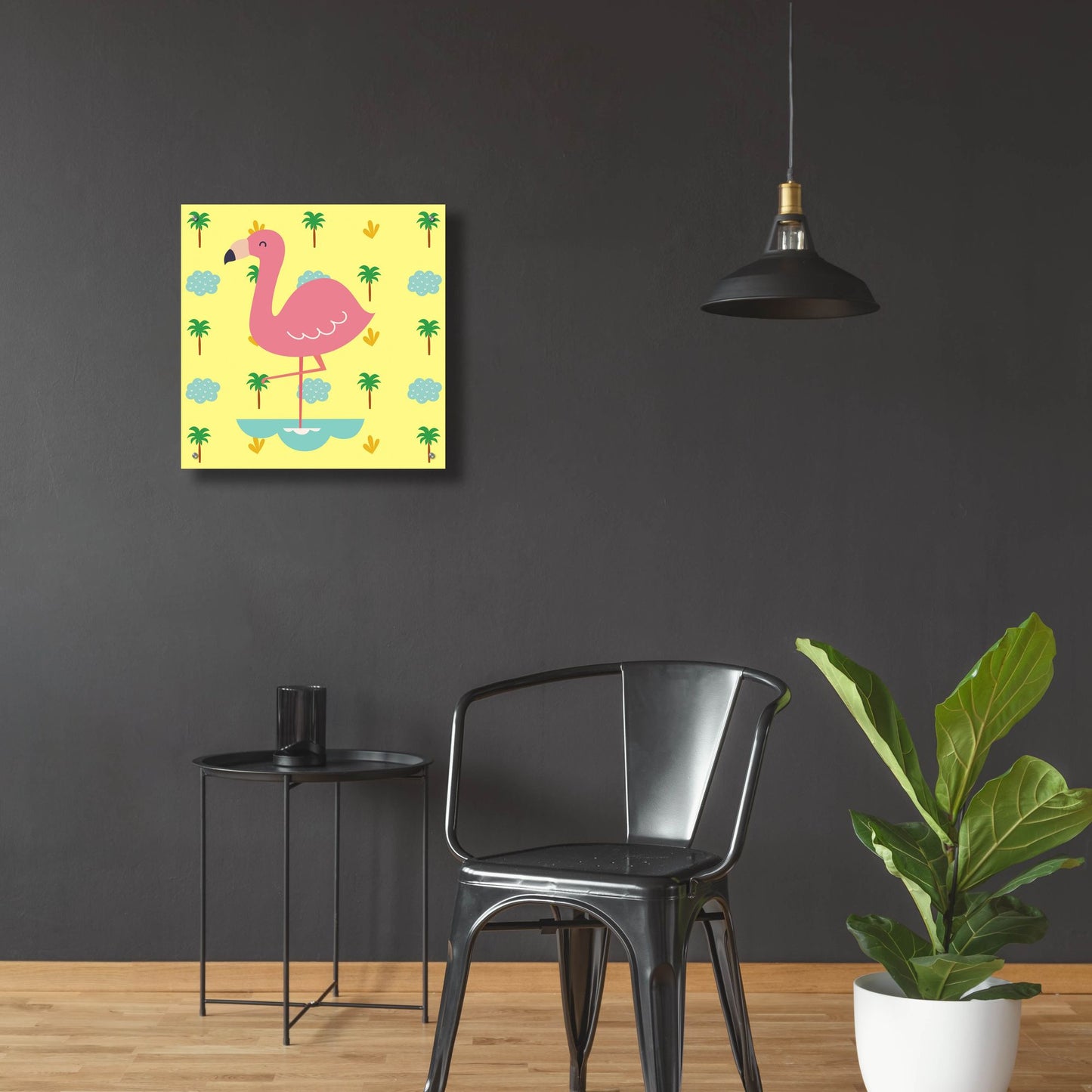 Epic Art 'Cute Flamingo' by Epic Portfolio, Acrylic Glass Wall Art,24x24