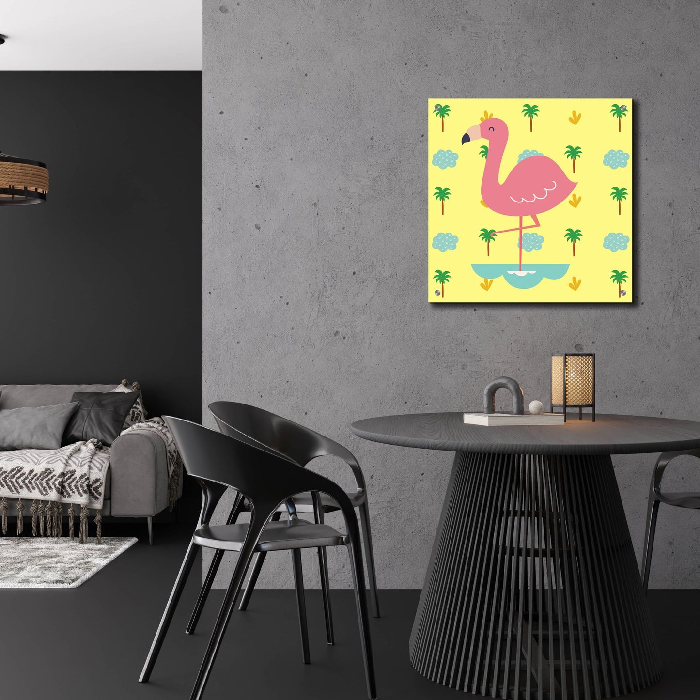 Epic Art 'Cute Flamingo' by Epic Portfolio, Acrylic Glass Wall Art,24x24