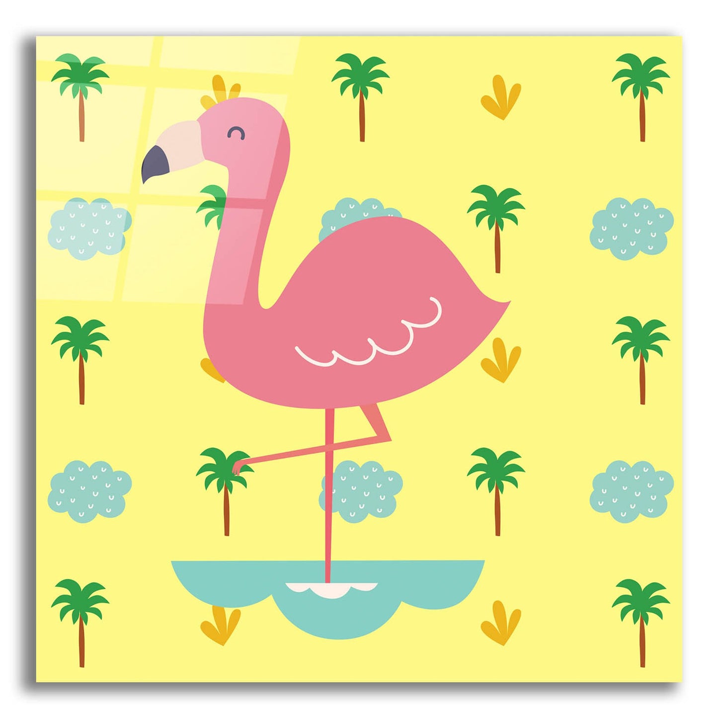 Epic Art 'Cute Flamingo' by Epic Portfolio, Acrylic Glass Wall Art