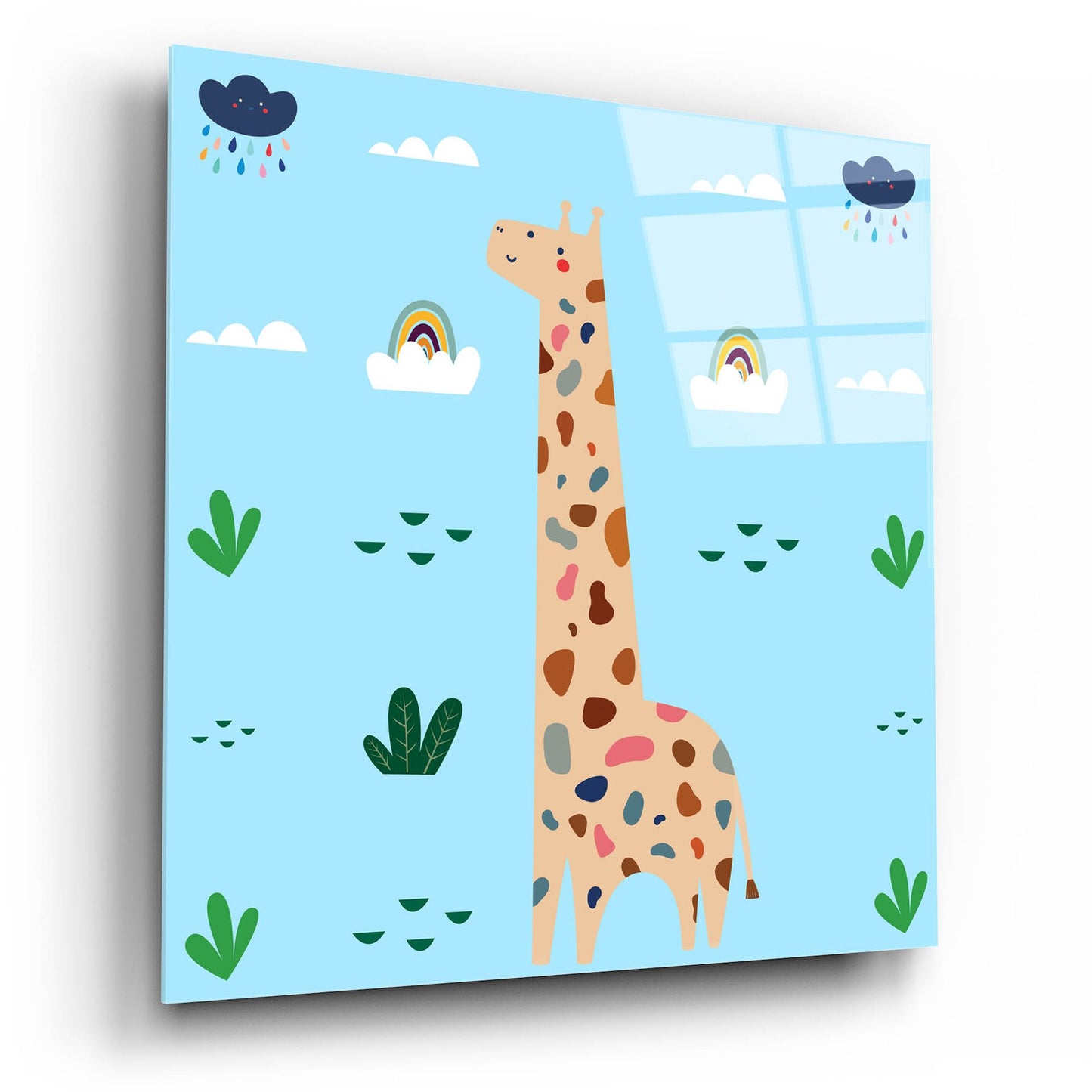 Epic Art 'Cute Girafe 2' by Epic Portfolio, Acrylic Glass Wall Art,12x12