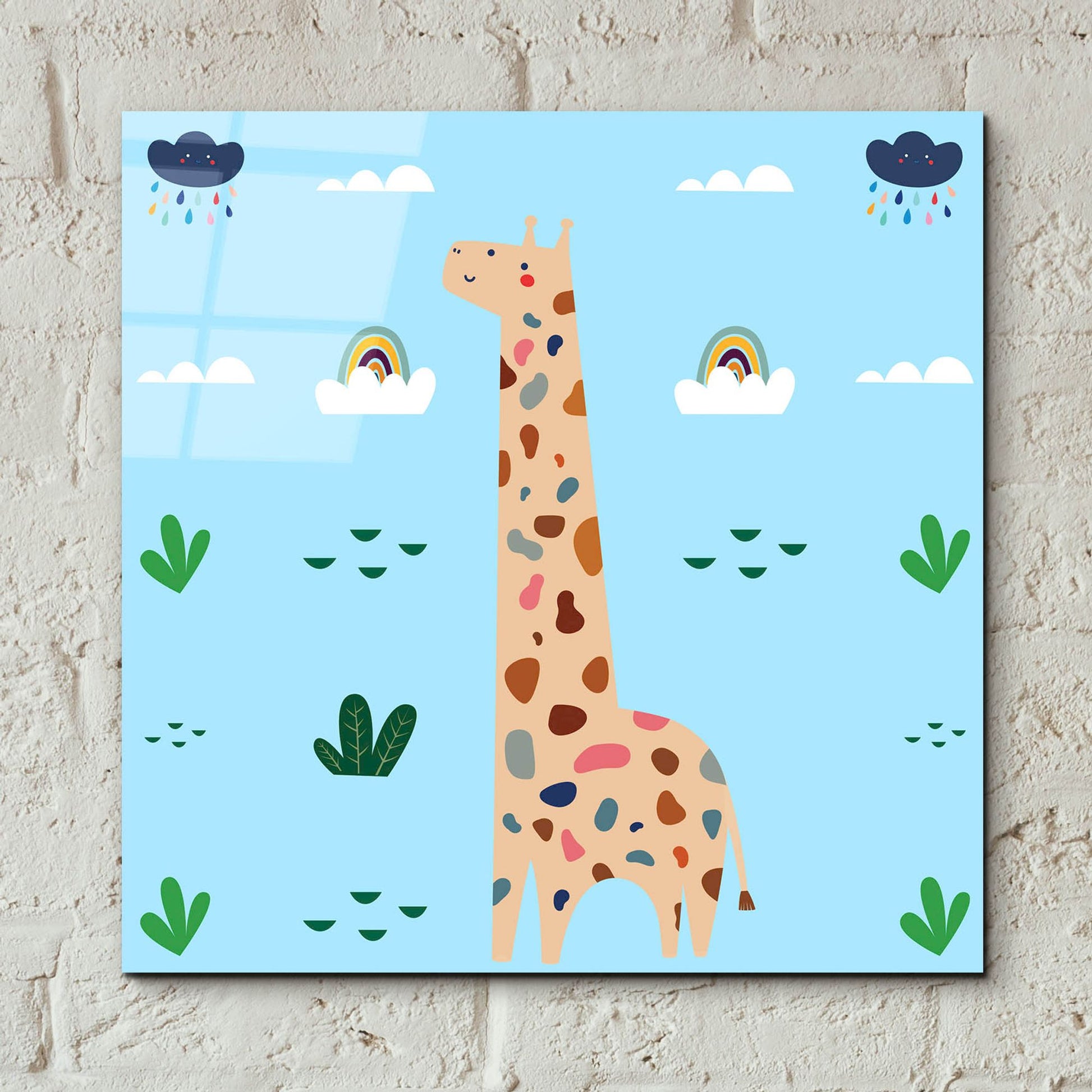 Epic Art 'Cute Girafe 2' by Epic Portfolio, Acrylic Glass Wall Art,12x12