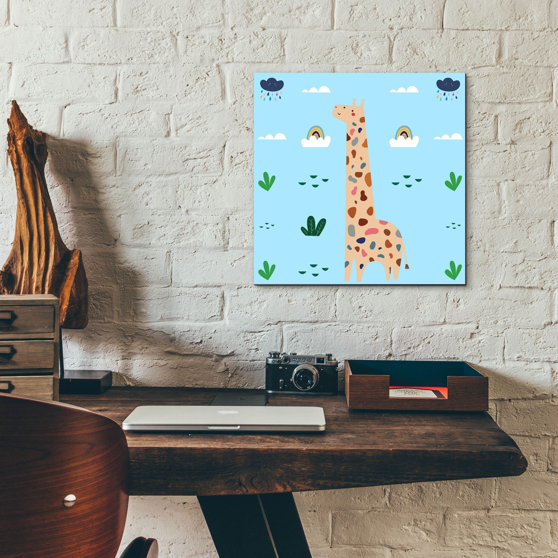 Epic Art 'Cute Girafe 2' by Epic Portfolio, Acrylic Glass Wall Art,12x12