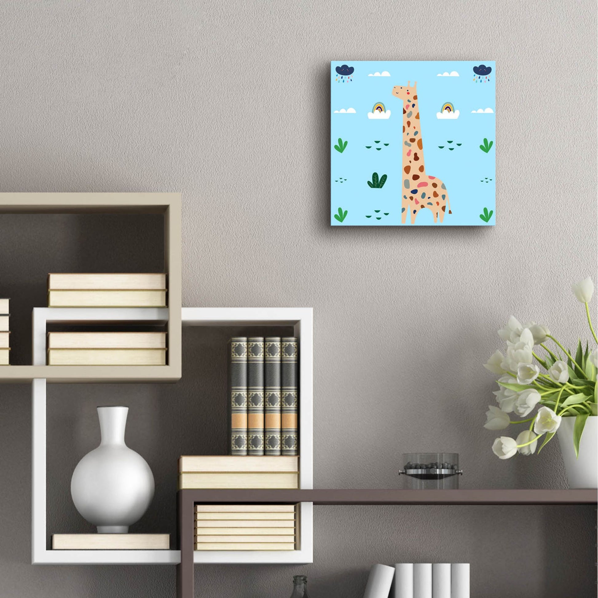 Epic Art 'Cute Girafe 2' by Epic Portfolio, Acrylic Glass Wall Art,12x12