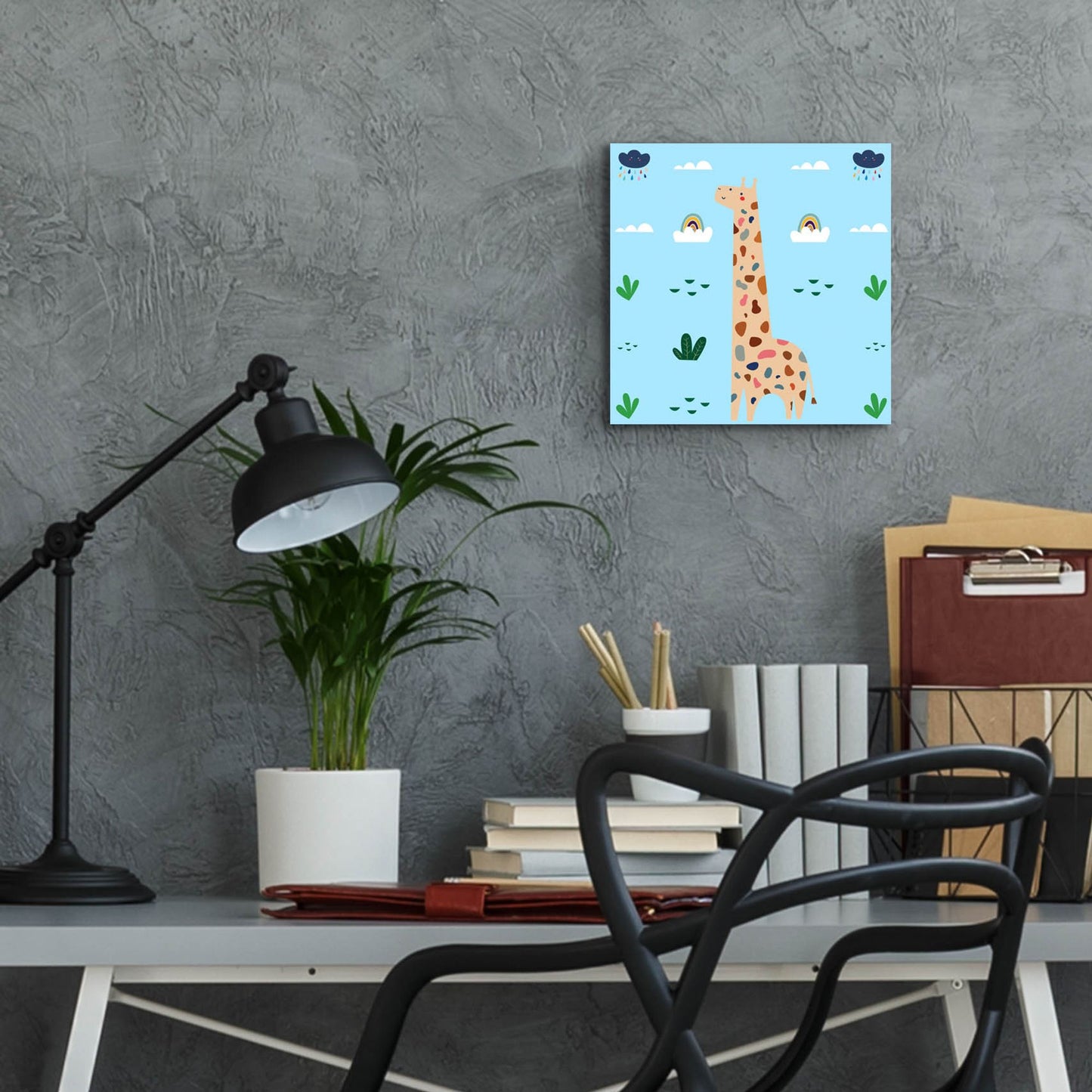 Epic Art 'Cute Girafe 2' by Epic Portfolio, Acrylic Glass Wall Art,12x12