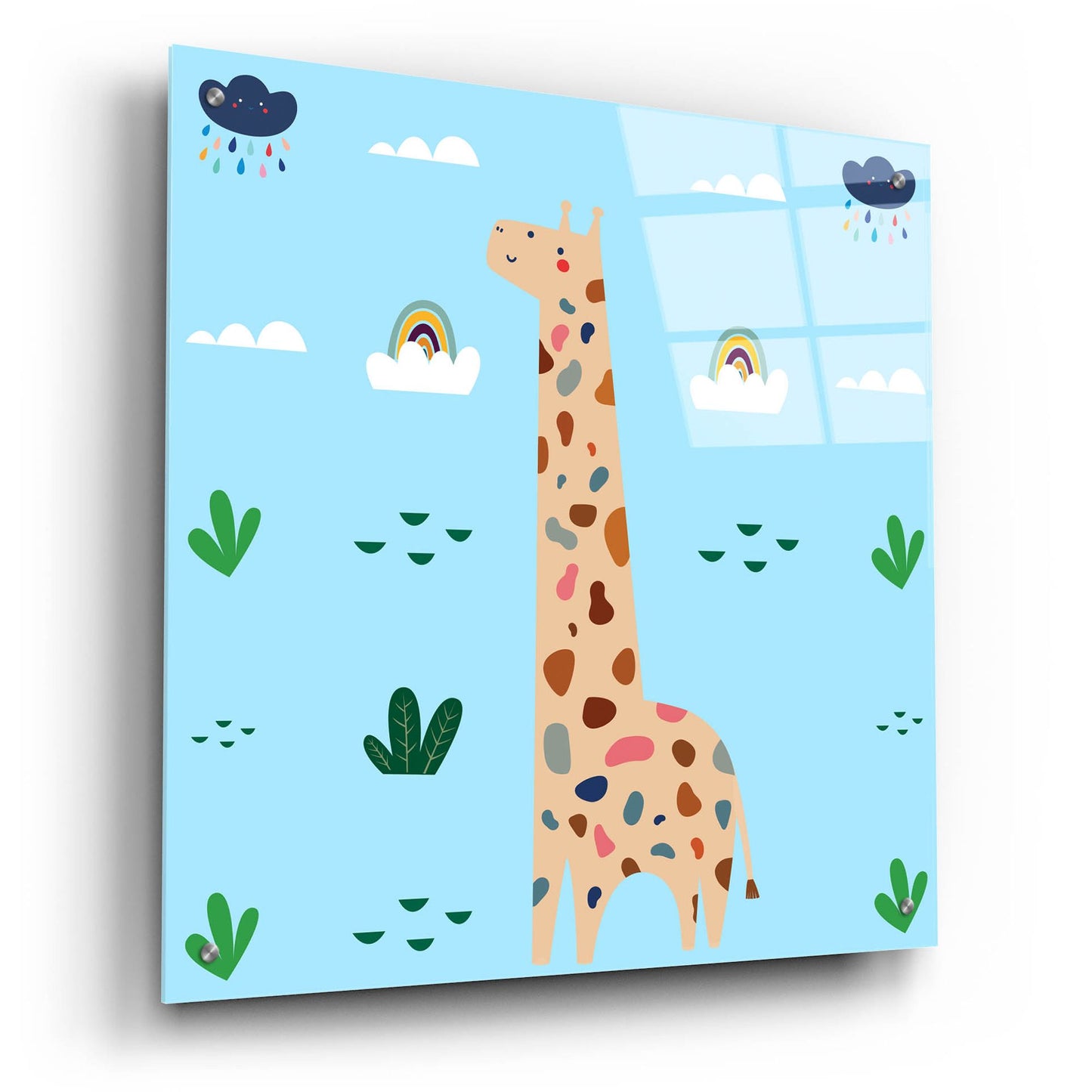 Epic Art 'Cute Girafe 2' by Epic Portfolio, Acrylic Glass Wall Art,24x24