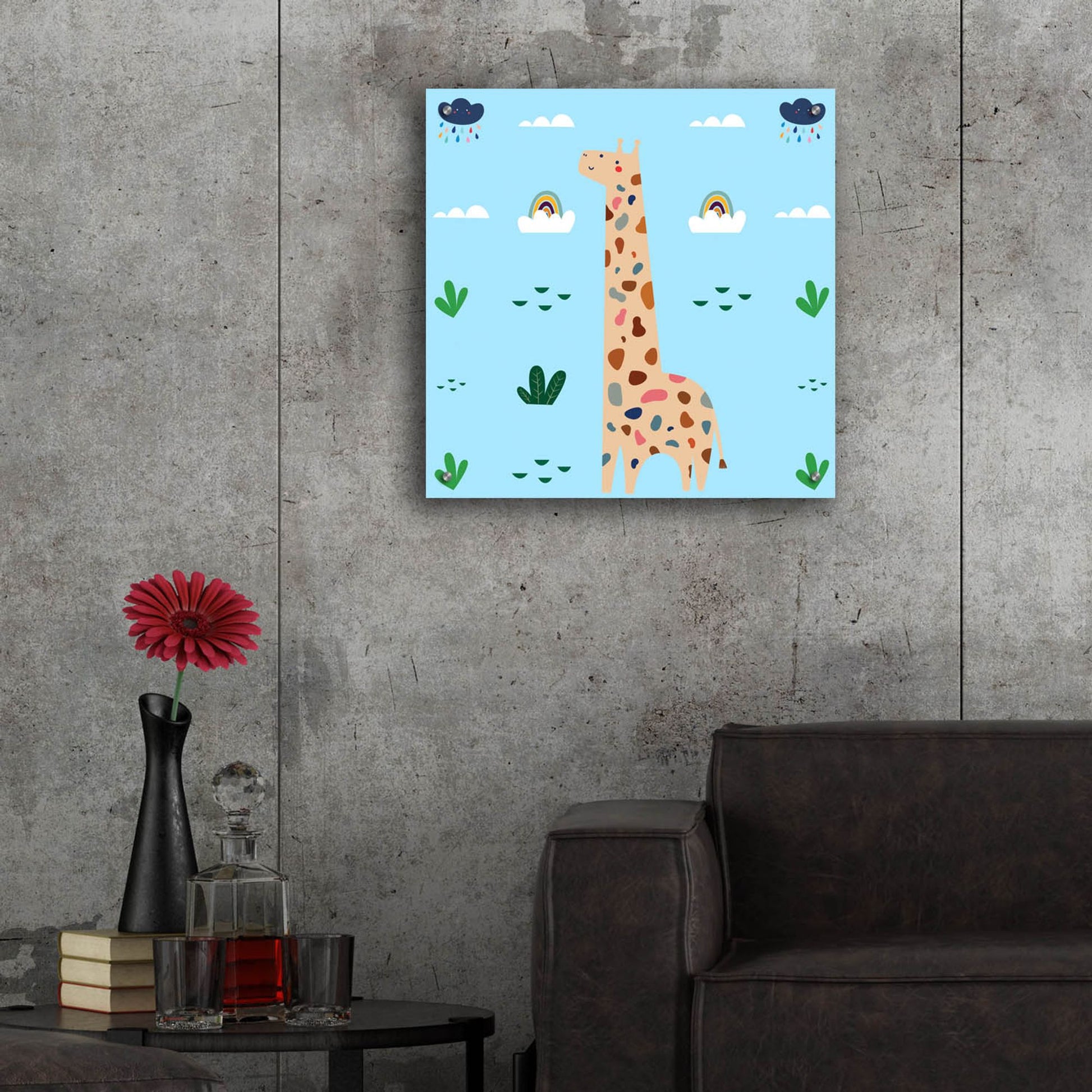 Epic Art 'Cute Girafe 2' by Epic Portfolio, Acrylic Glass Wall Art,24x24