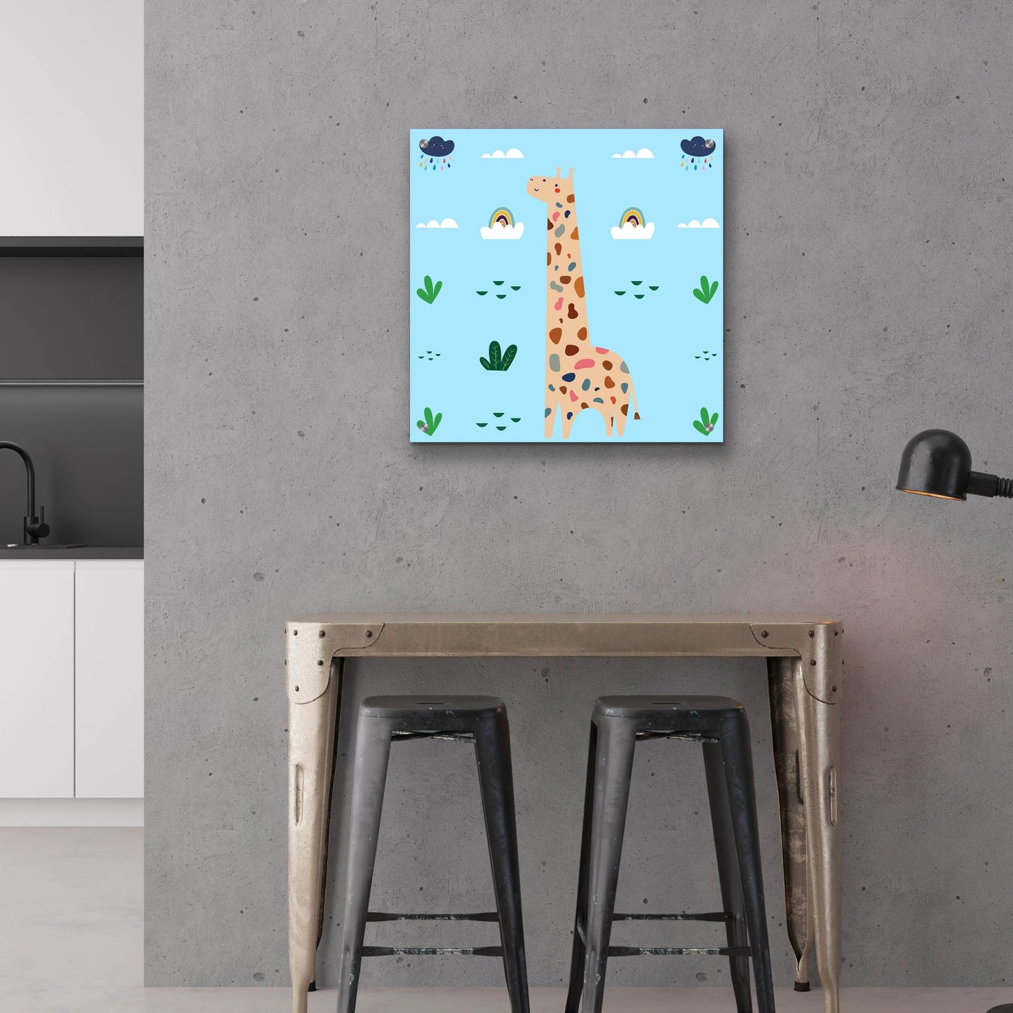 Epic Art 'Cute Girafe 2' by Epic Portfolio, Acrylic Glass Wall Art,24x24