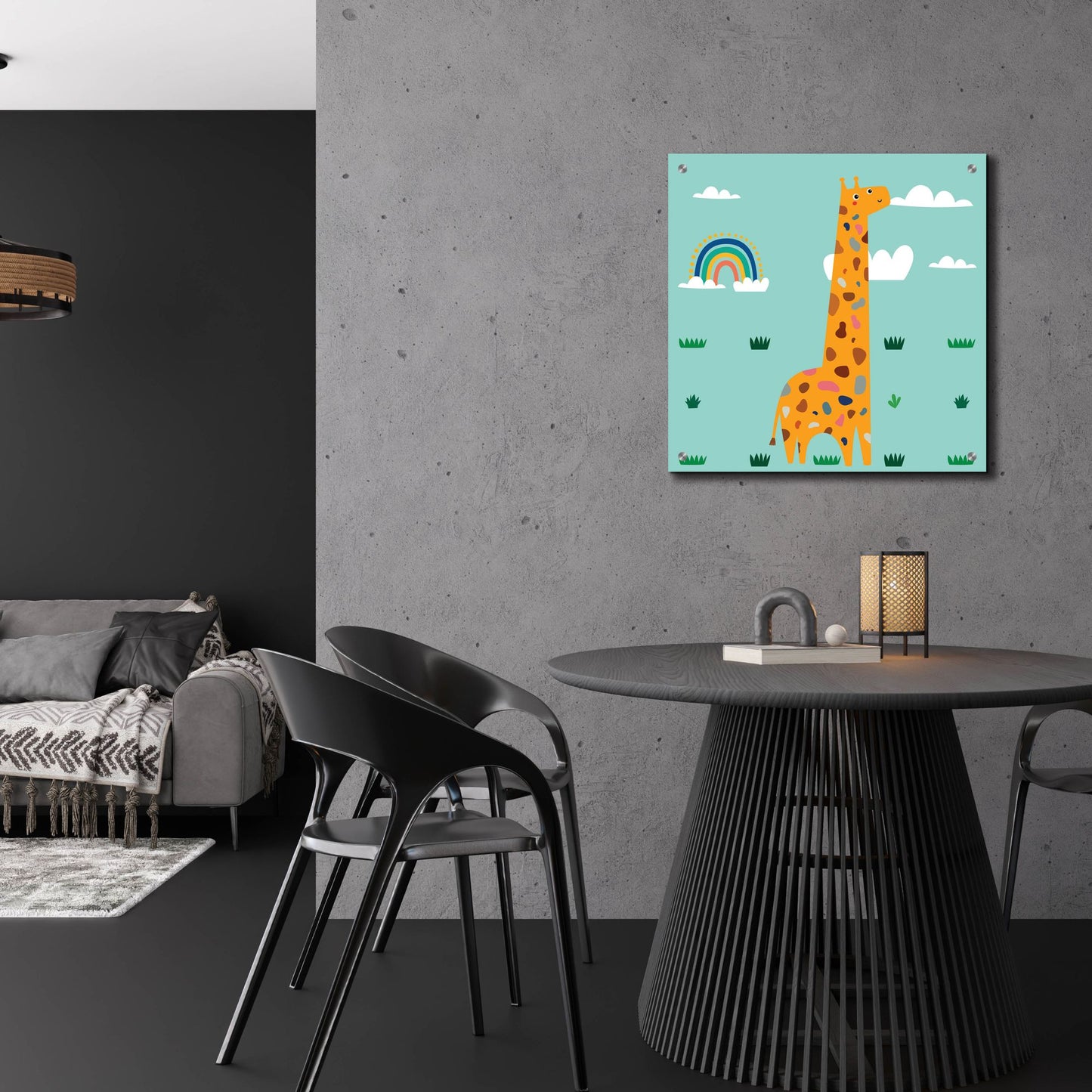 Epic Art 'Cute Girafe' by Epic Portfolio, Acrylic Glass Wall Art,24x24