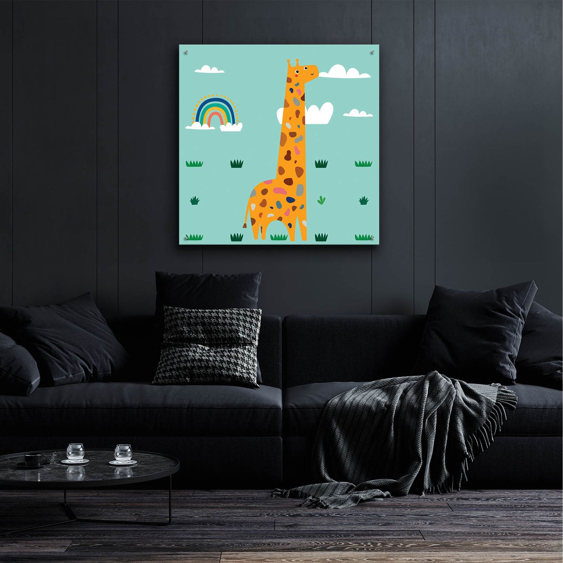 Epic Art 'Cute Girafe' by Epic Portfolio, Acrylic Glass Wall Art,36x36