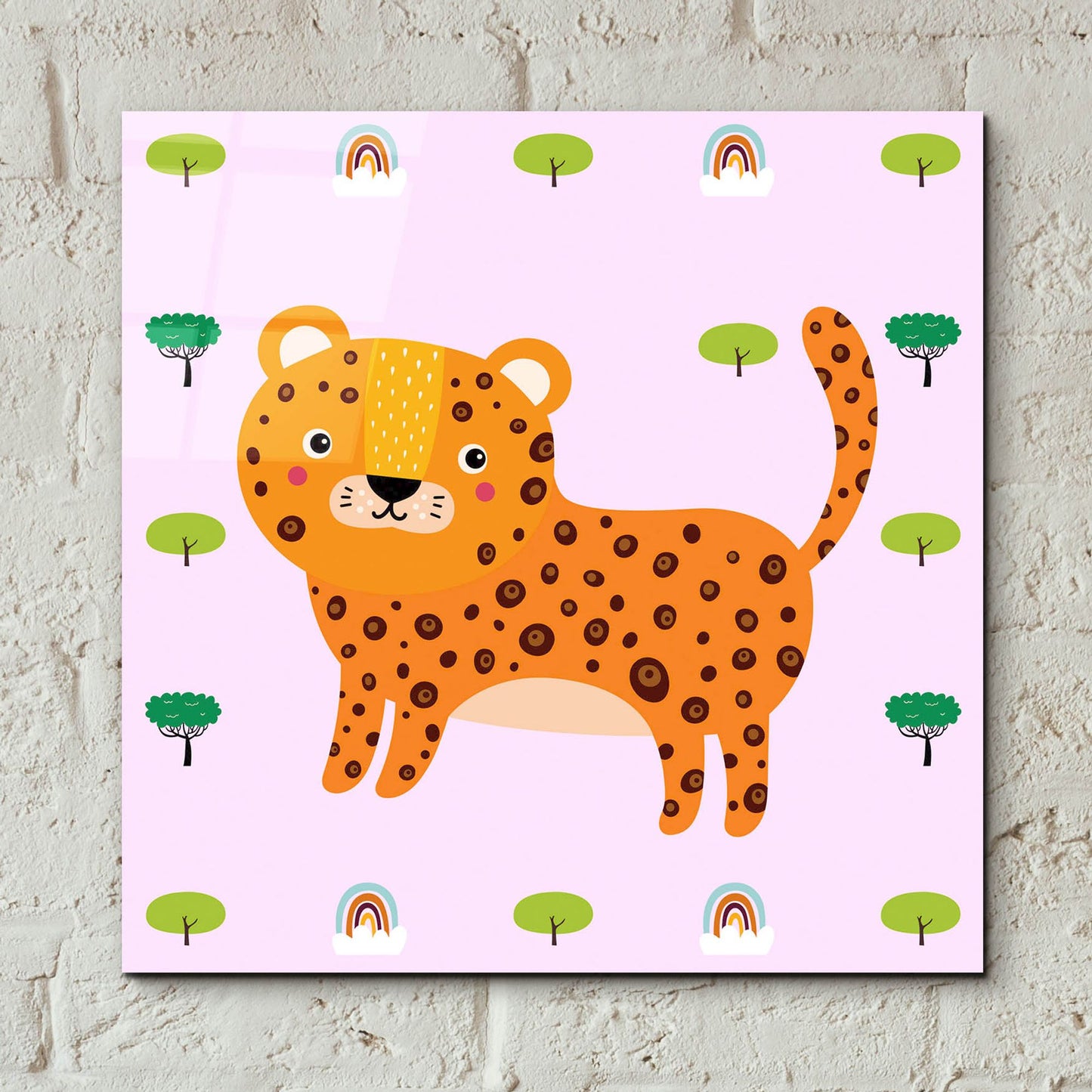 Epic Art 'Cute Leopard' by Epic Portfolio, Acrylic Glass Wall Art,12x12