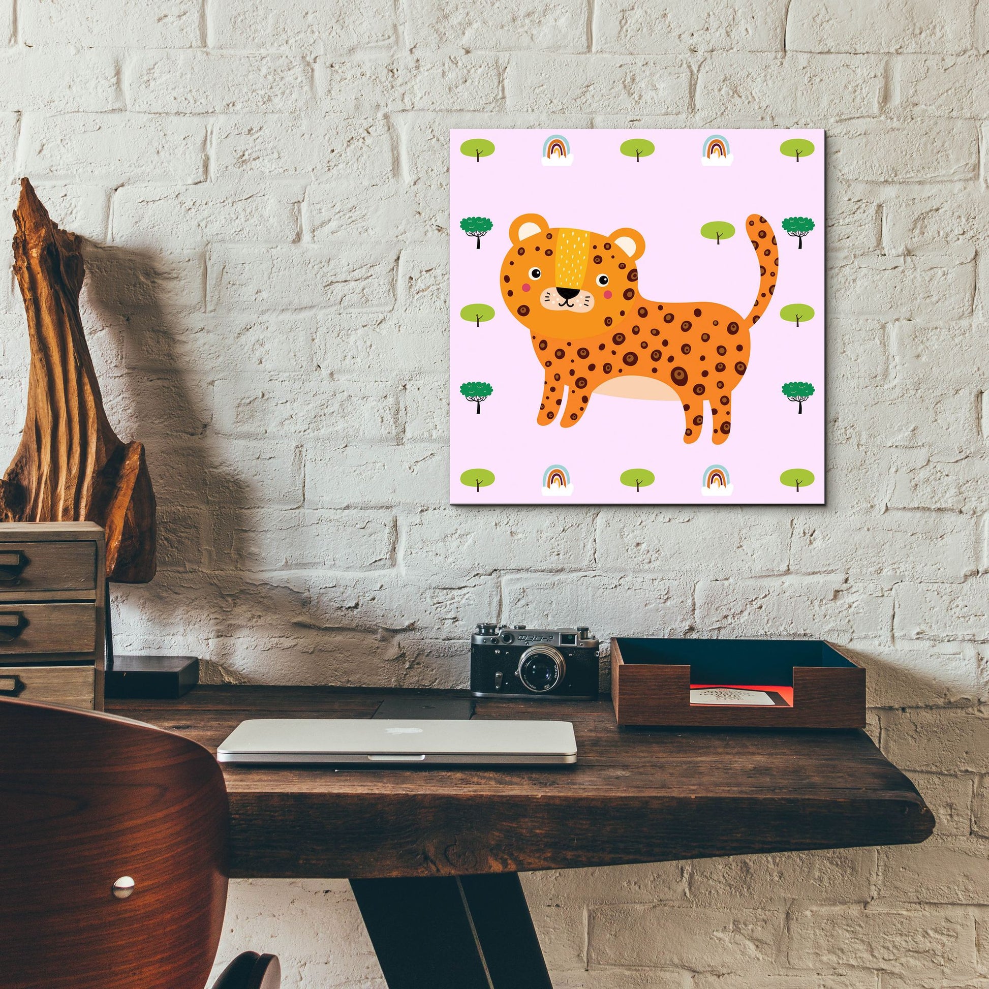 Epic Art 'Cute Leopard' by Epic Portfolio, Acrylic Glass Wall Art,12x12