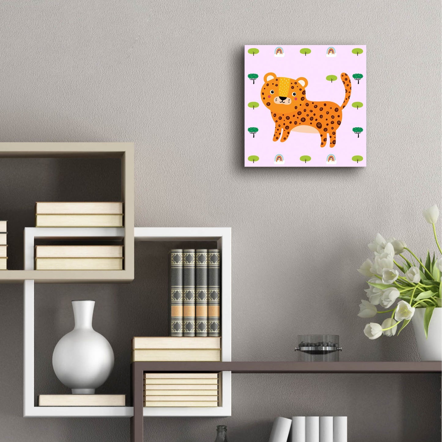 Epic Art 'Cute Leopard' by Epic Portfolio, Acrylic Glass Wall Art,12x12