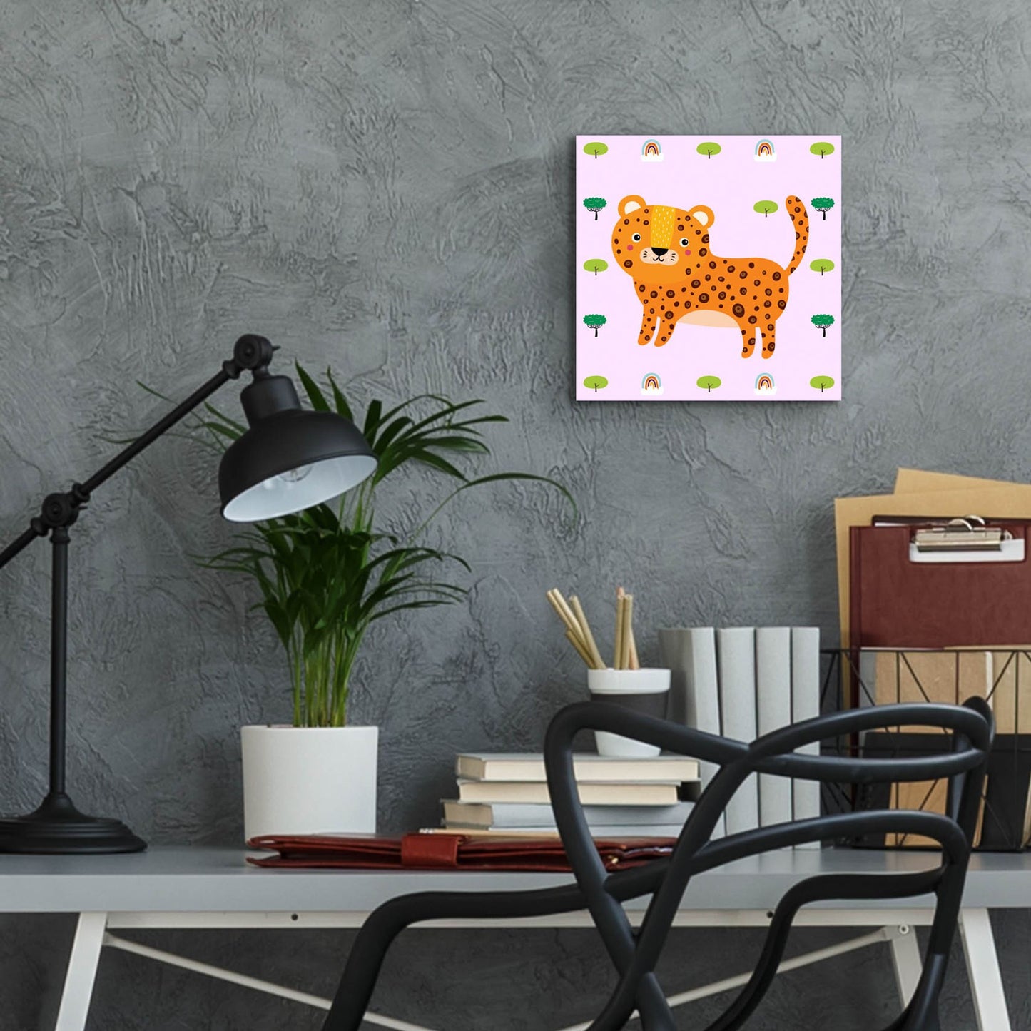 Epic Art 'Cute Leopard' by Epic Portfolio, Acrylic Glass Wall Art,12x12