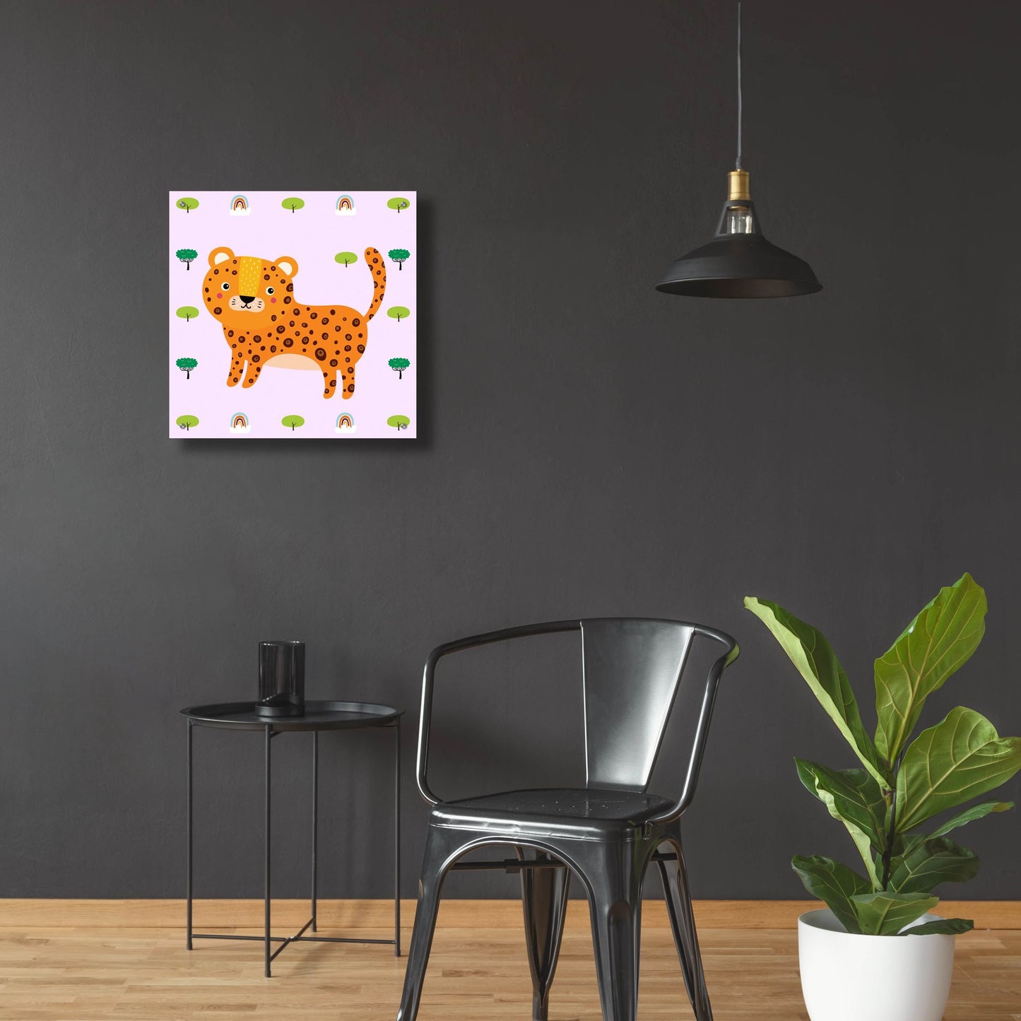 Epic Art 'Cute Leopard' by Epic Portfolio, Acrylic Glass Wall Art,24x24