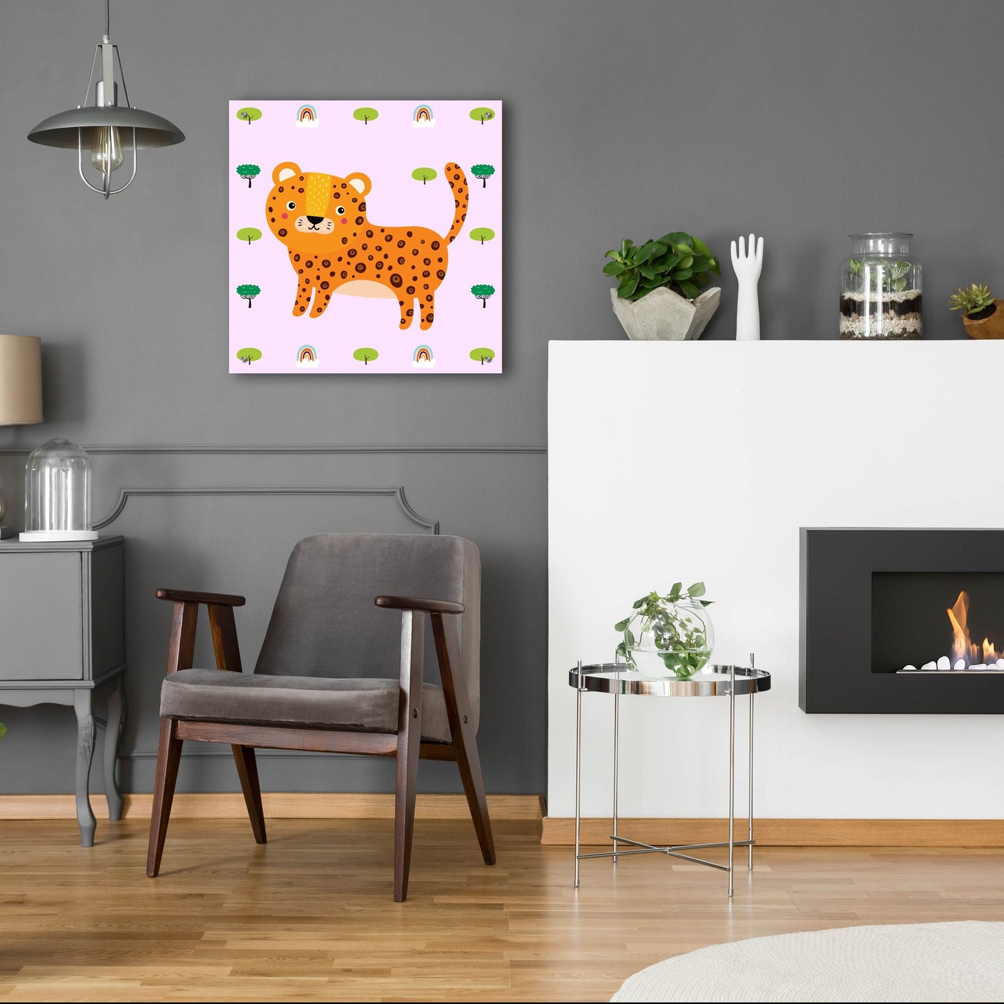 Epic Art 'Cute Leopard' by Epic Portfolio, Acrylic Glass Wall Art,24x24