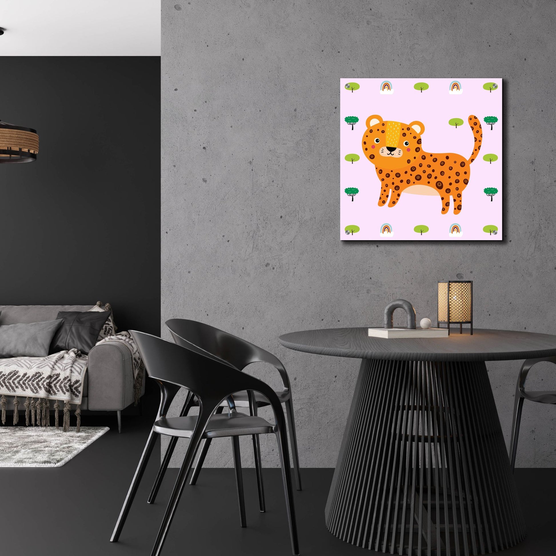 Epic Art 'Cute Leopard' by Epic Portfolio, Acrylic Glass Wall Art,24x24