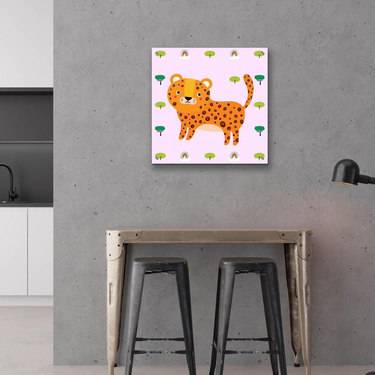 Epic Art 'Cute Leopard' by Epic Portfolio, Acrylic Glass Wall Art,24x24