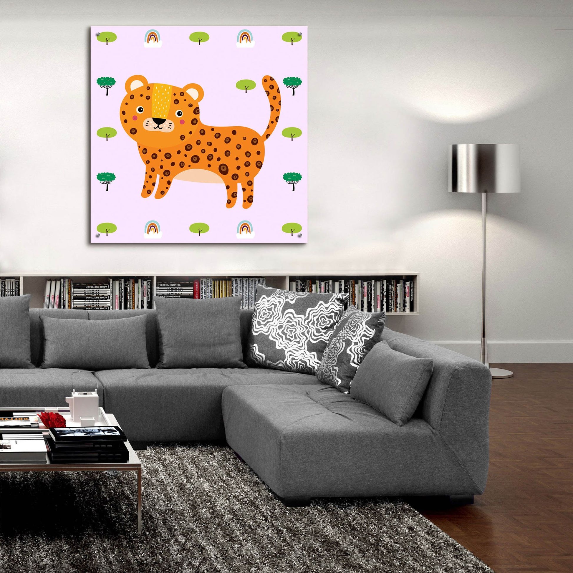 Epic Art 'Cute Leopard' by Epic Portfolio, Acrylic Glass Wall Art,36x36