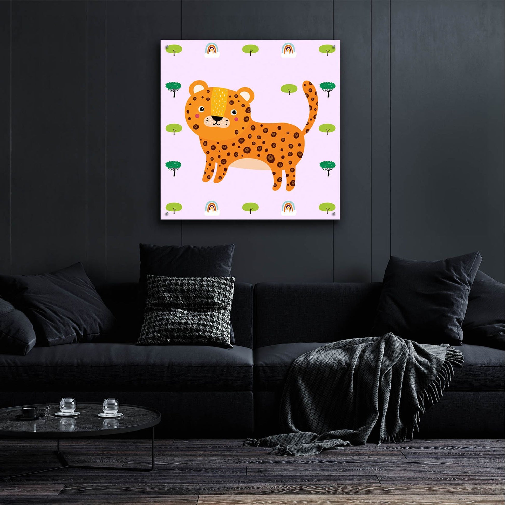 Epic Art 'Cute Leopard' by Epic Portfolio, Acrylic Glass Wall Art,36x36