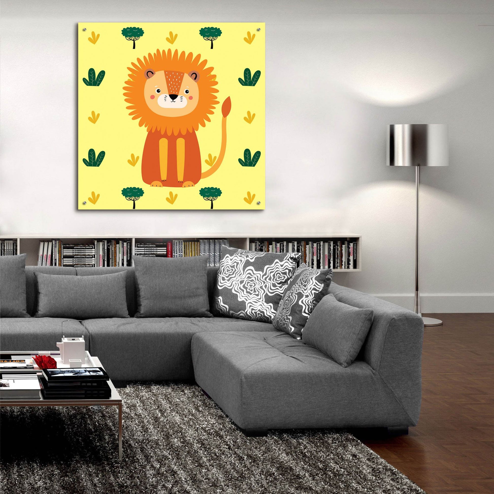 Epic Art 'Cute Lion' by Epic Portfolio, Acrylic Glass Wall Art,36x36