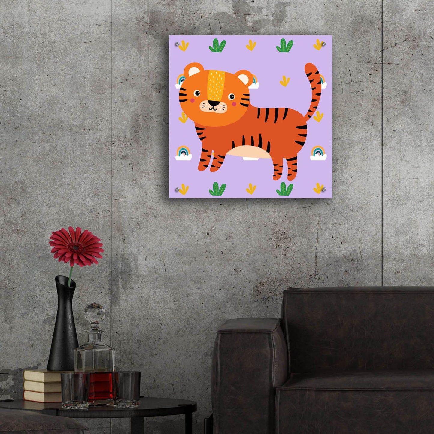 Epic Art 'Cute Tiger' by Epic Portfolio, Acrylic Glass Wall Art,24x24