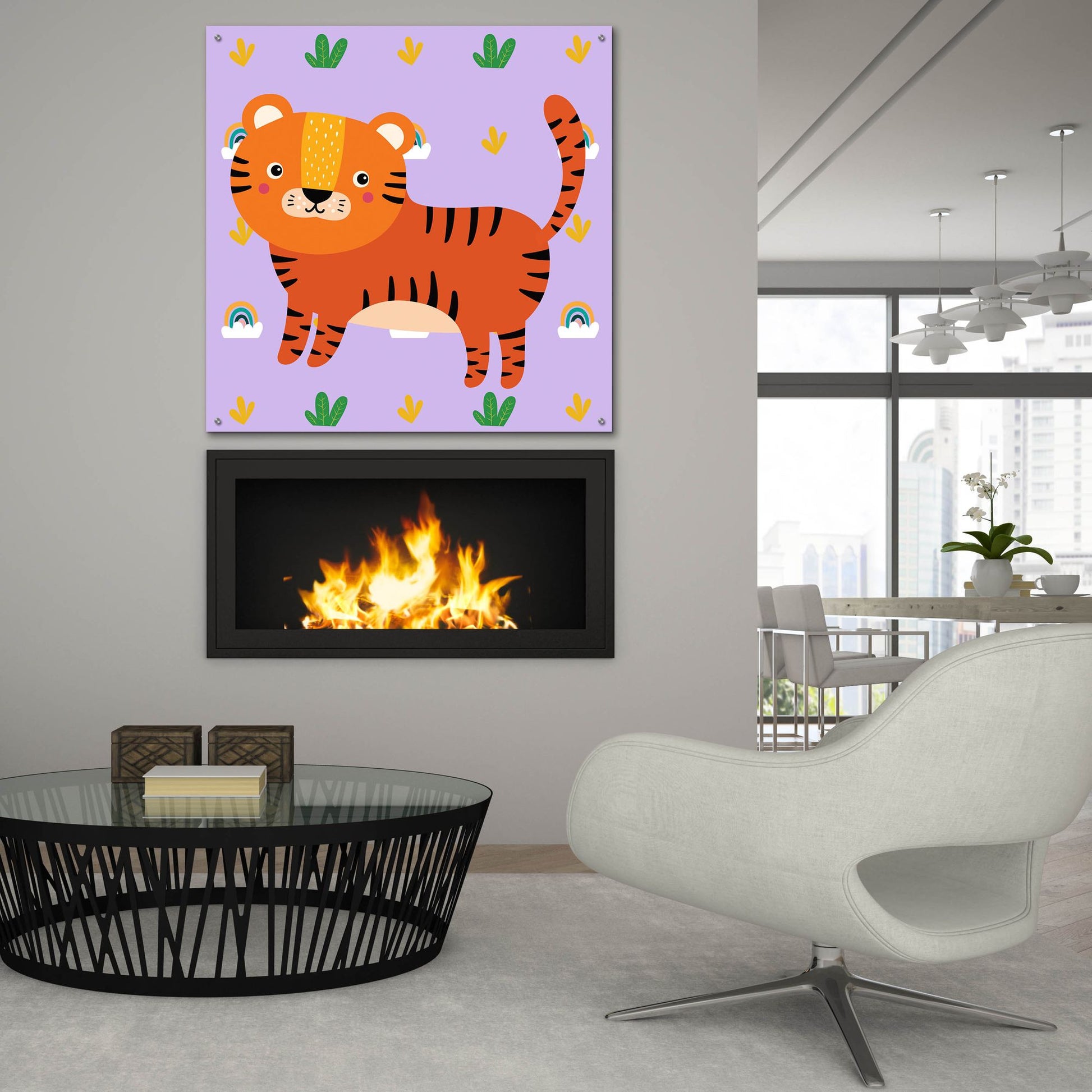 Epic Art 'Cute Tiger' by Epic Portfolio, Acrylic Glass Wall Art,36x36
