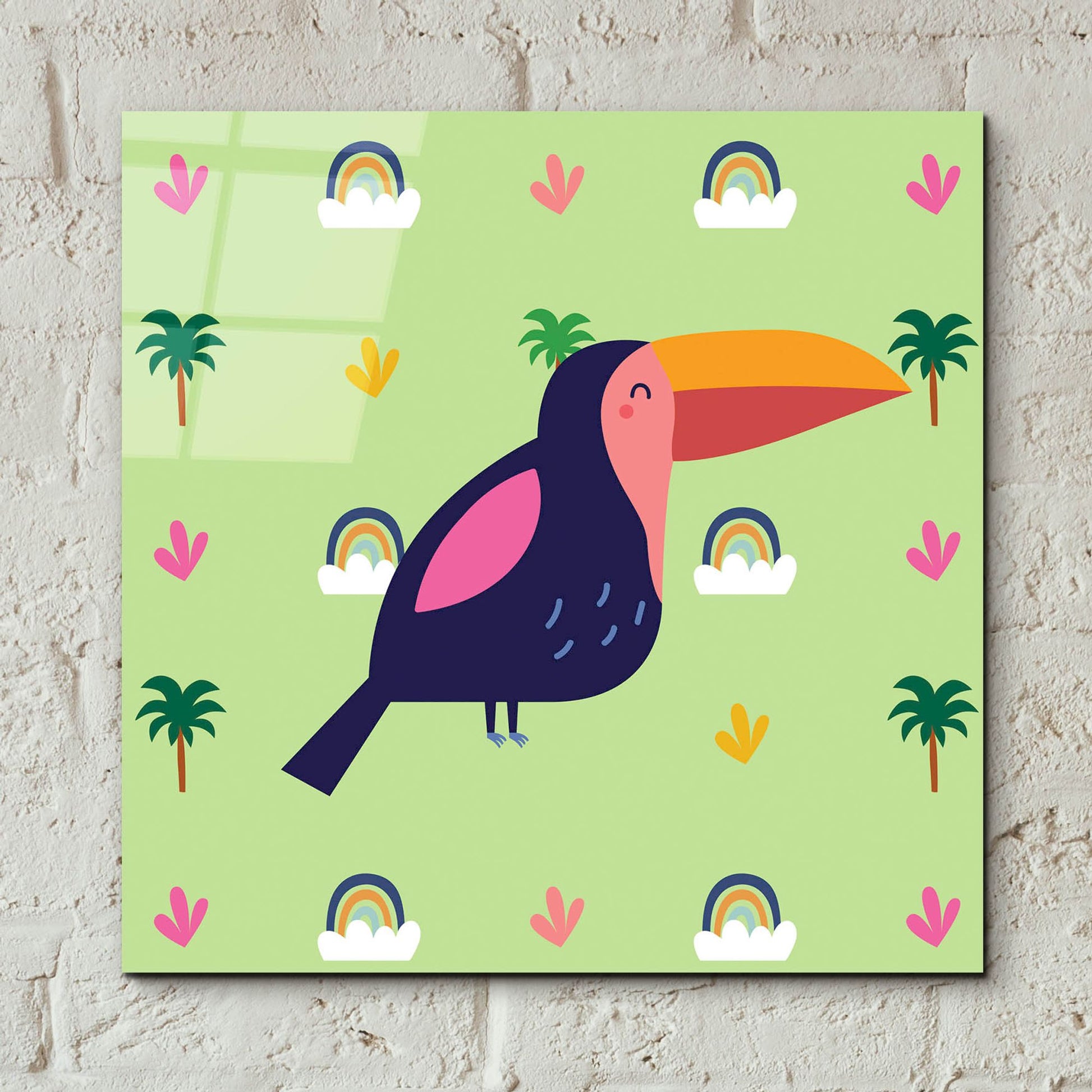 Epic Art 'Cute Tucan' by Epic Portfolio, Acrylic Glass Wall Art,12x12