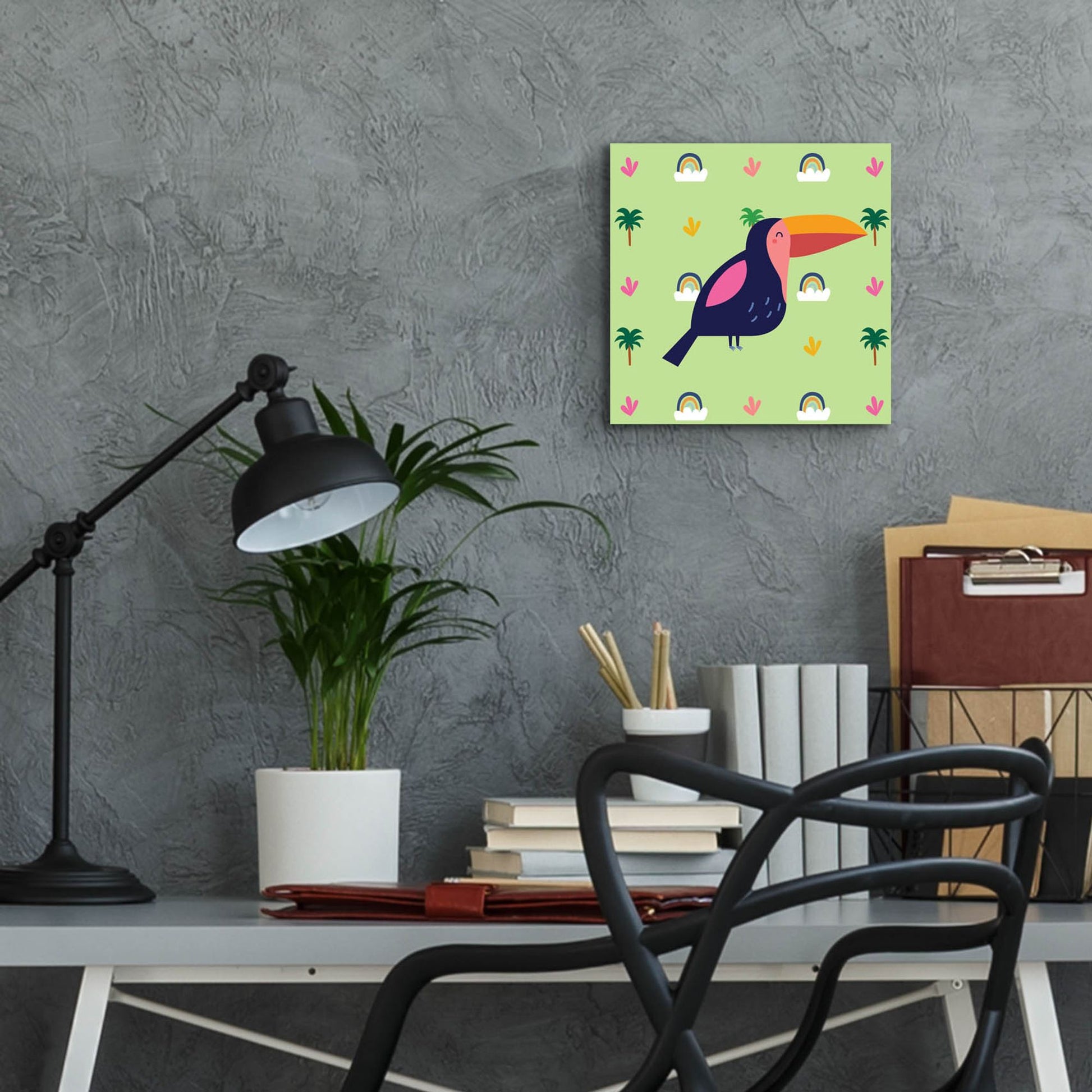 Epic Art 'Cute Tucan' by Epic Portfolio, Acrylic Glass Wall Art,12x12