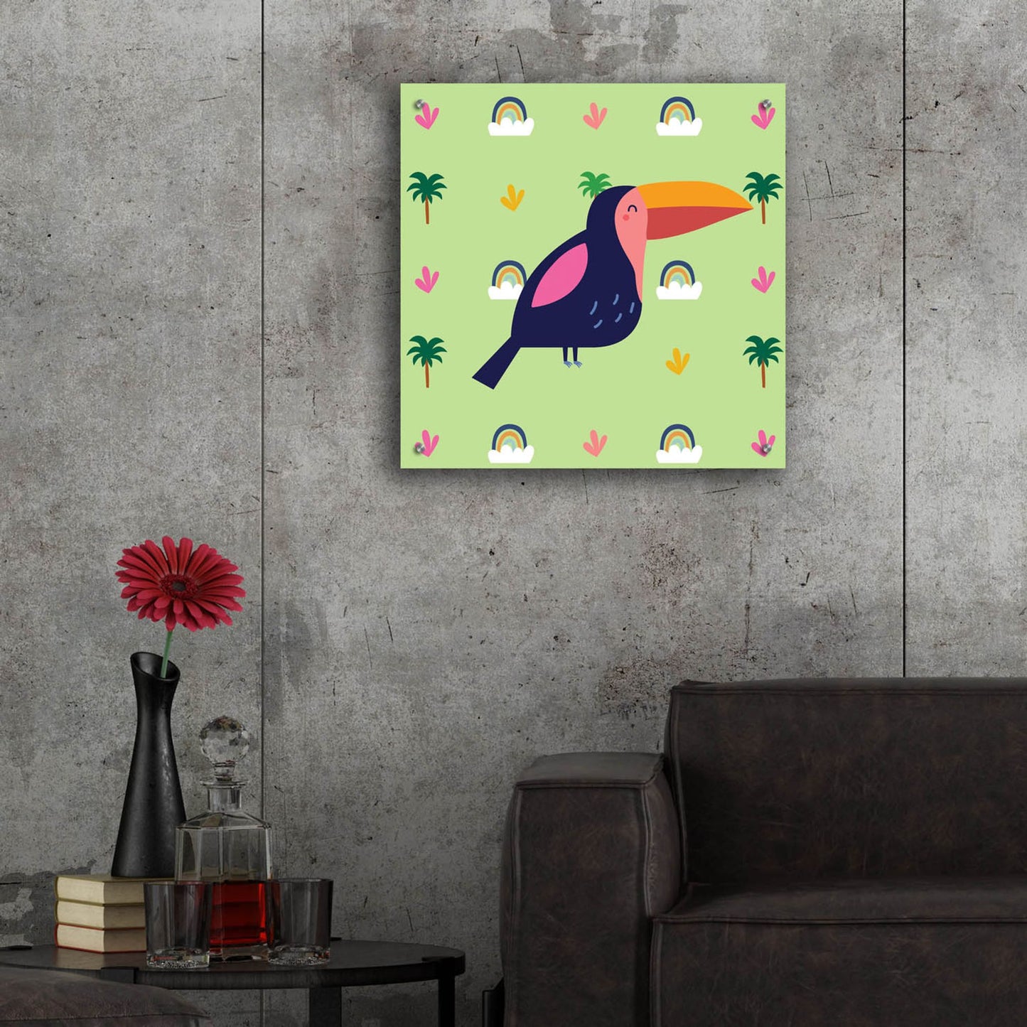 Epic Art 'Cute Tucan' by Epic Portfolio, Acrylic Glass Wall Art,24x24