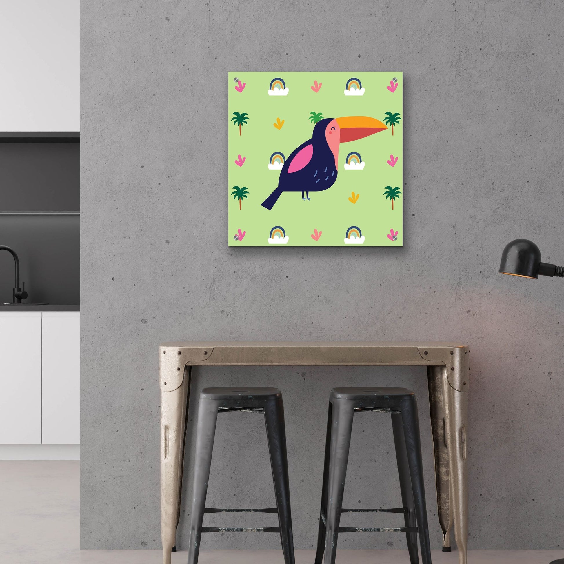 Epic Art 'Cute Tucan' by Epic Portfolio, Acrylic Glass Wall Art,24x24