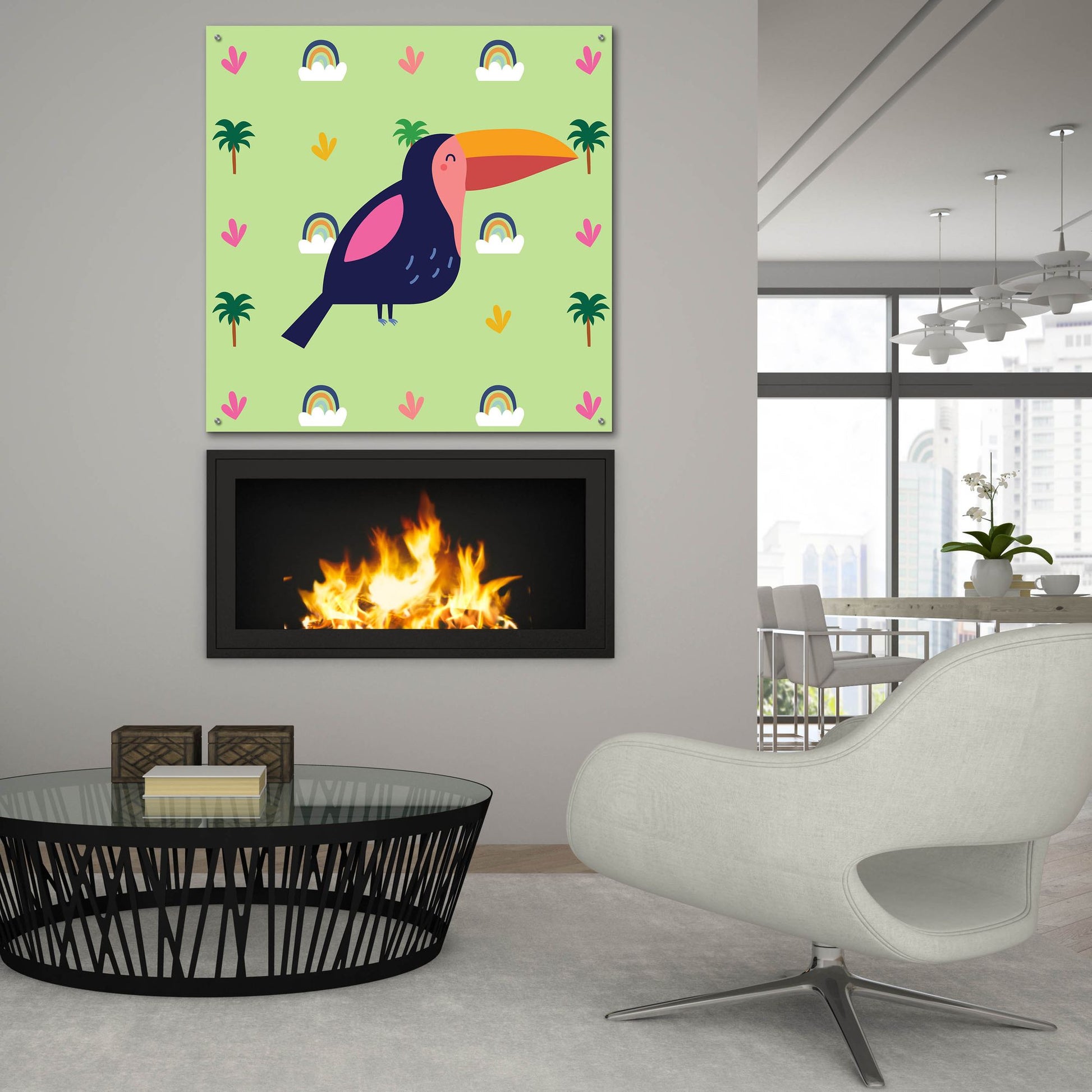 Epic Art 'Cute Tucan' by Epic Portfolio, Acrylic Glass Wall Art,36x36