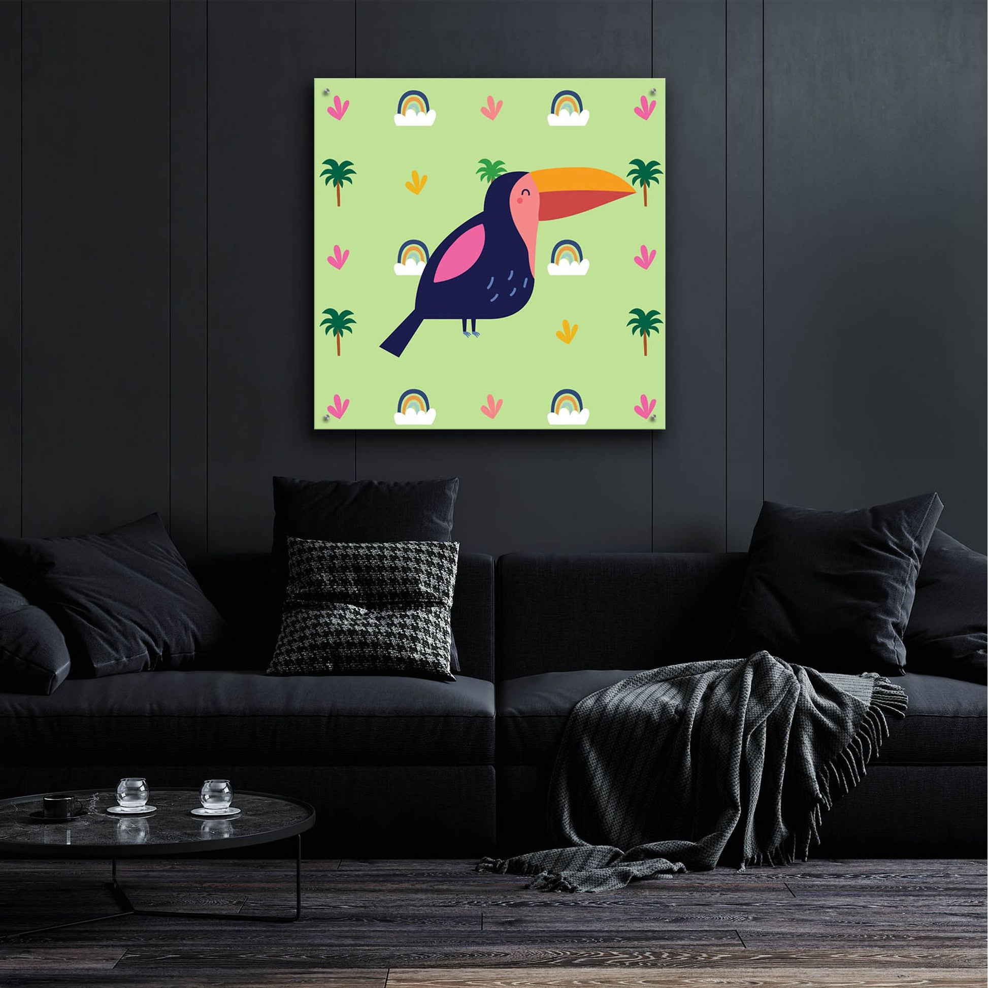 Epic Art 'Cute Tucan' by Epic Portfolio, Acrylic Glass Wall Art,36x36