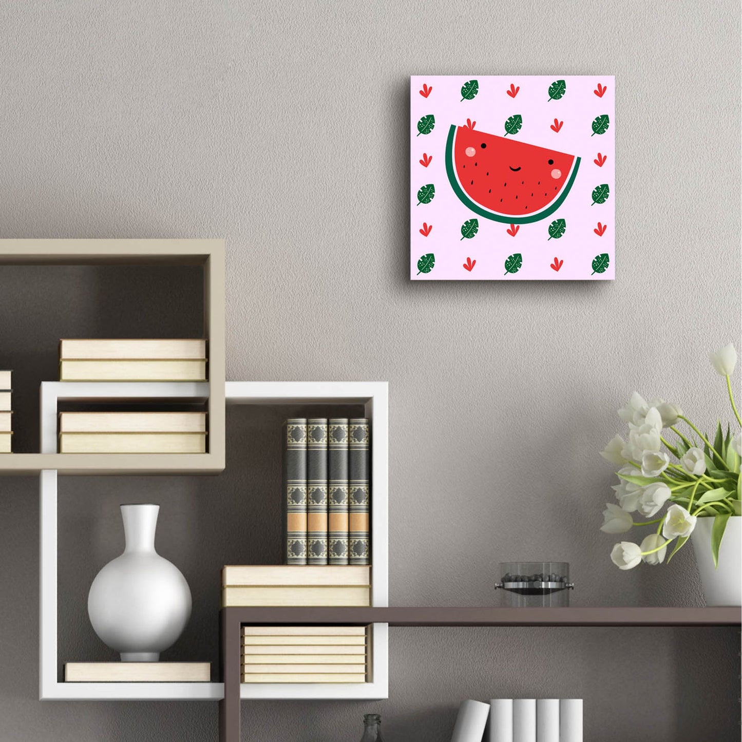 Epic Art 'Cute Watermelon' by Epic Portfolio, Acrylic Glass Wall Art,12x12