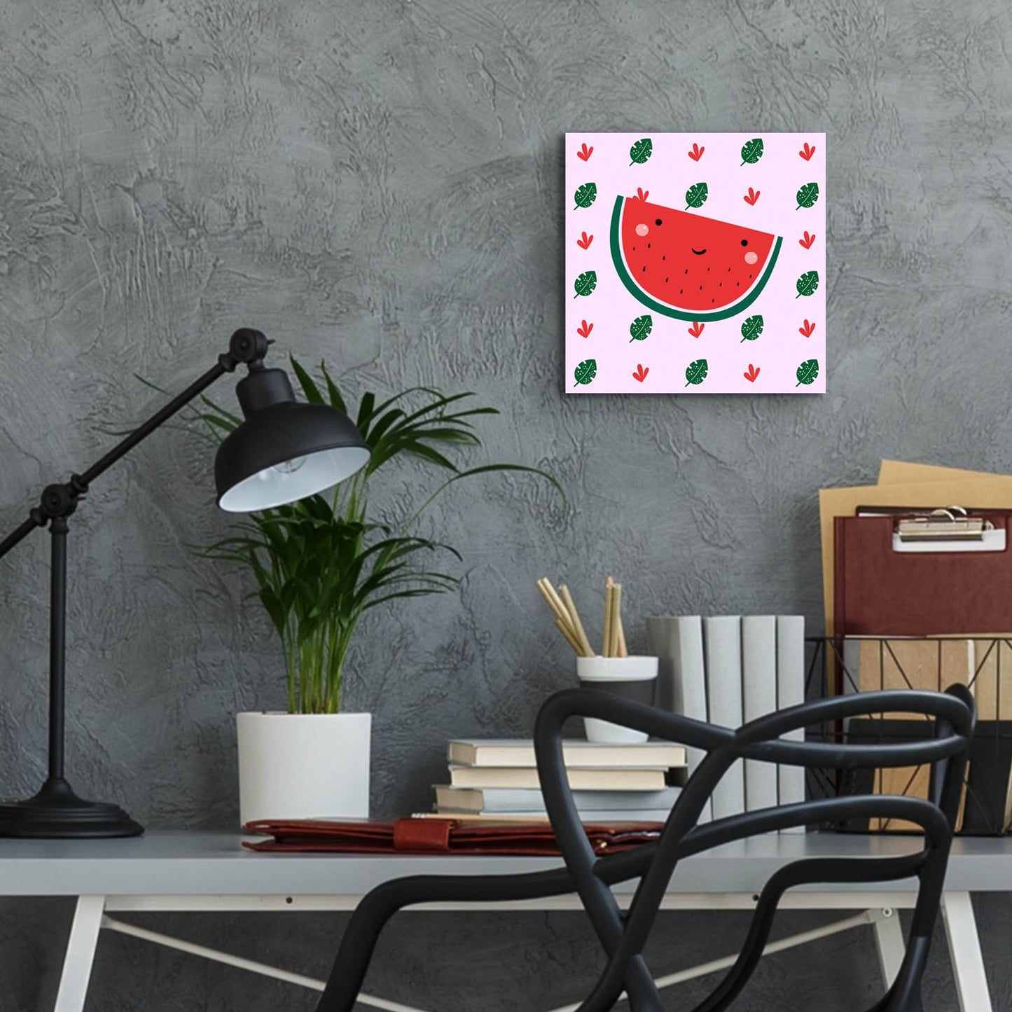 Epic Art 'Cute Watermelon' by Epic Portfolio, Acrylic Glass Wall Art,12x12