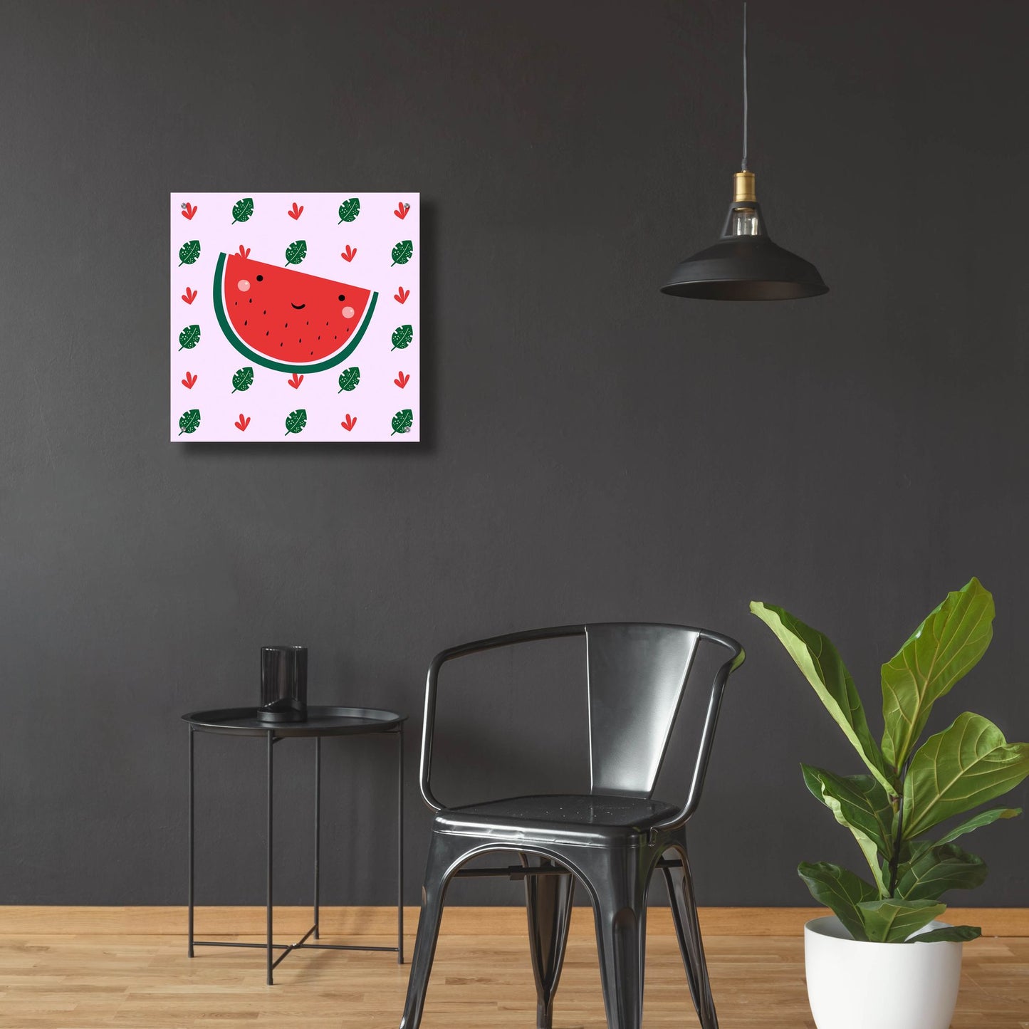 Epic Art 'Cute Watermelon' by Epic Portfolio, Acrylic Glass Wall Art,24x24