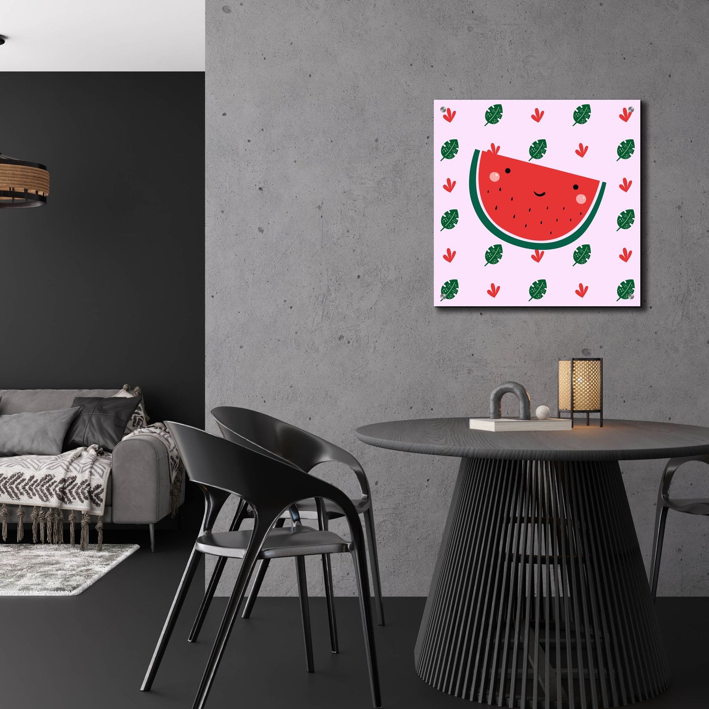 Epic Art 'Cute Watermelon' by Epic Portfolio, Acrylic Glass Wall Art,24x24