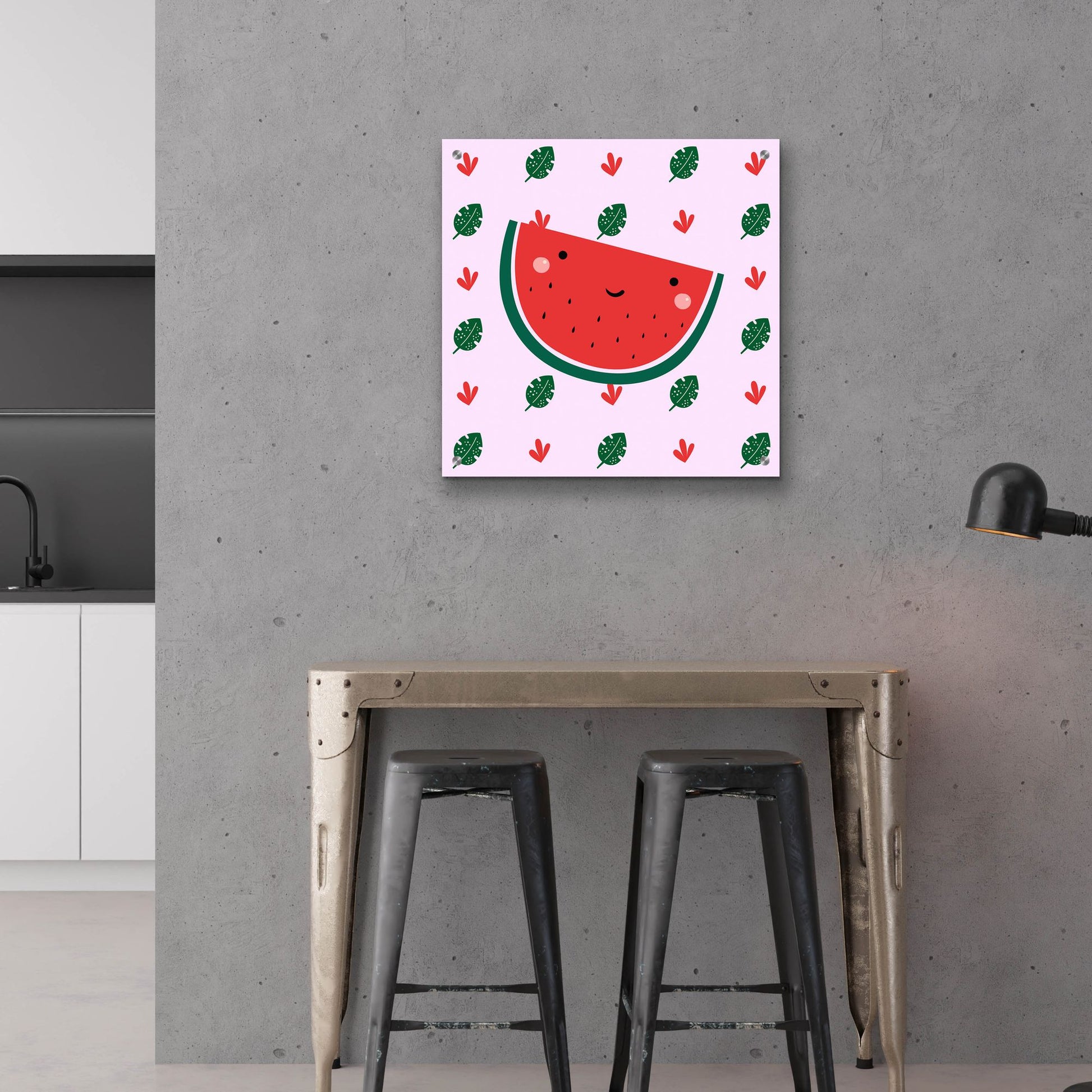 Epic Art 'Cute Watermelon' by Epic Portfolio, Acrylic Glass Wall Art,24x24