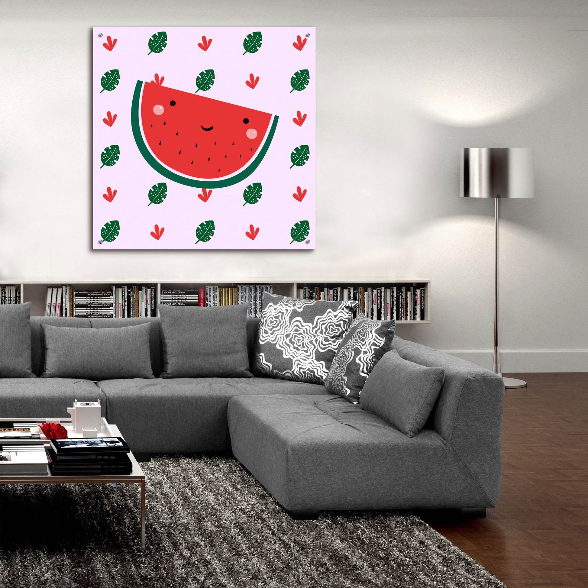 Epic Art 'Cute Watermelon' by Epic Portfolio, Acrylic Glass Wall Art,36x36