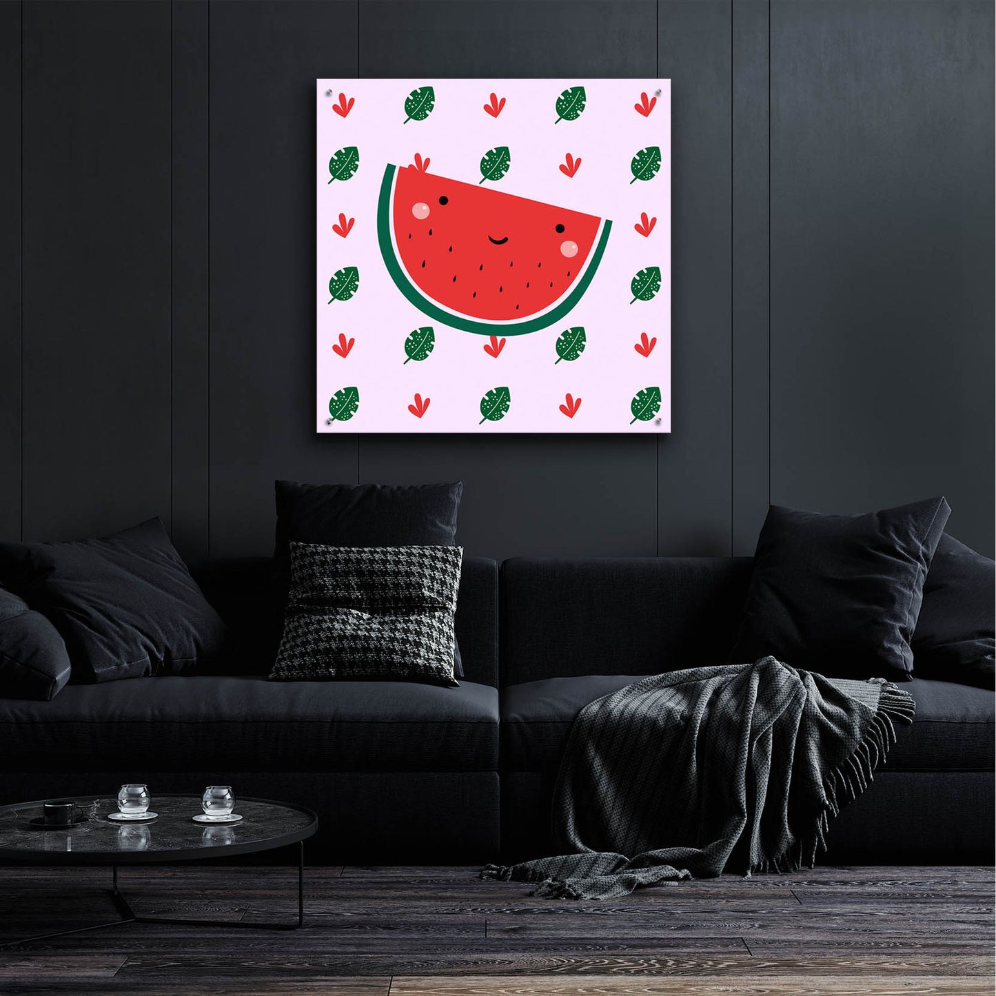 Epic Art 'Cute Watermelon' by Epic Portfolio, Acrylic Glass Wall Art,36x36