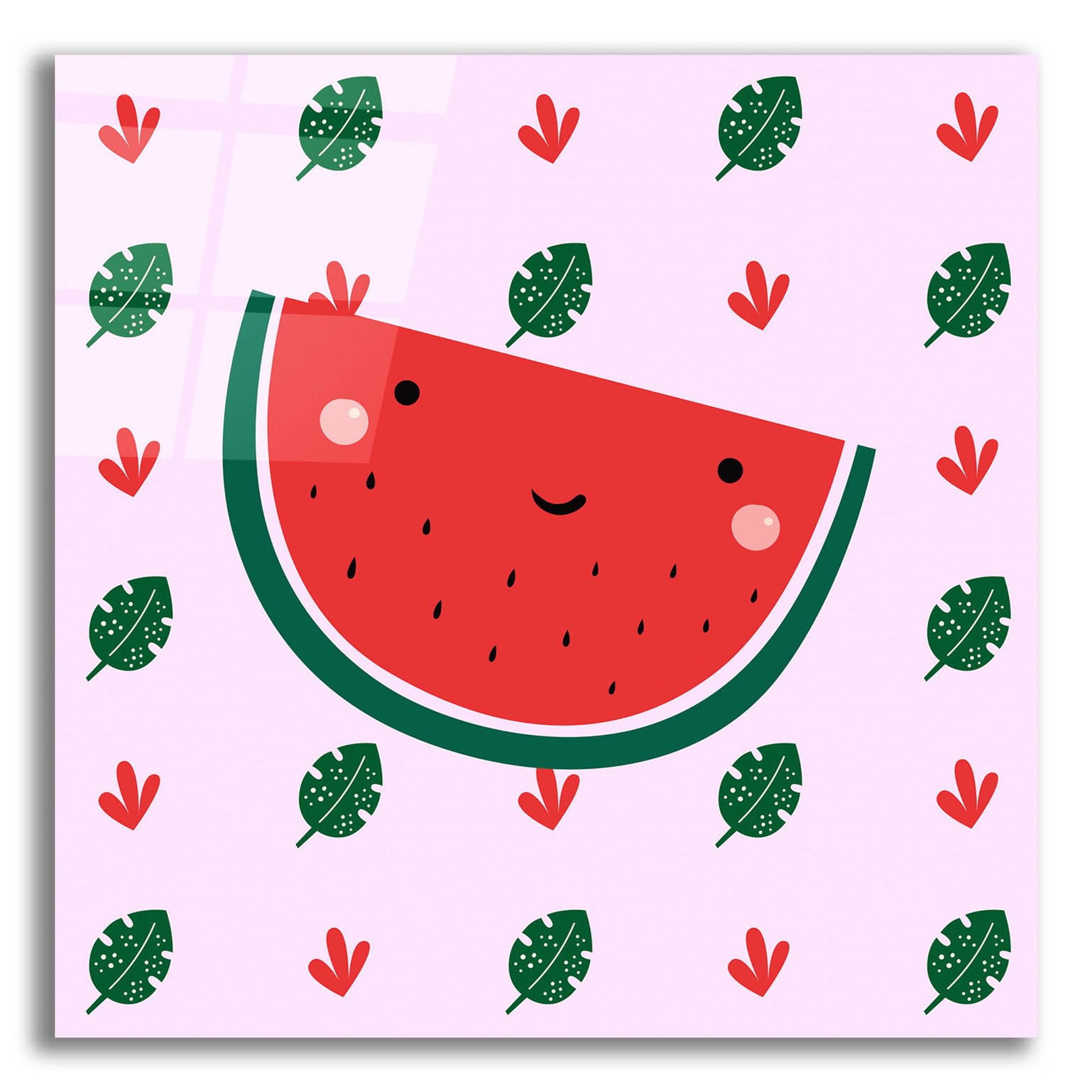 Epic Art 'Cute Watermelon' by Epic Portfolio, Acrylic Glass Wall Art