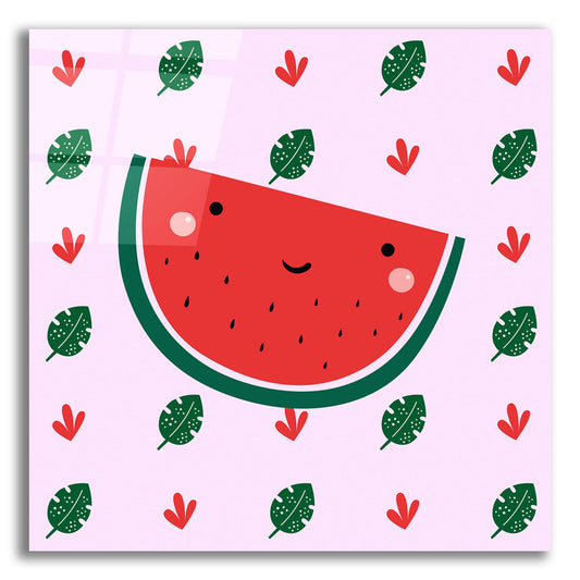 Epic Art 'Cute Watermelon' by Epic Portfolio, Acrylic Glass Wall Art