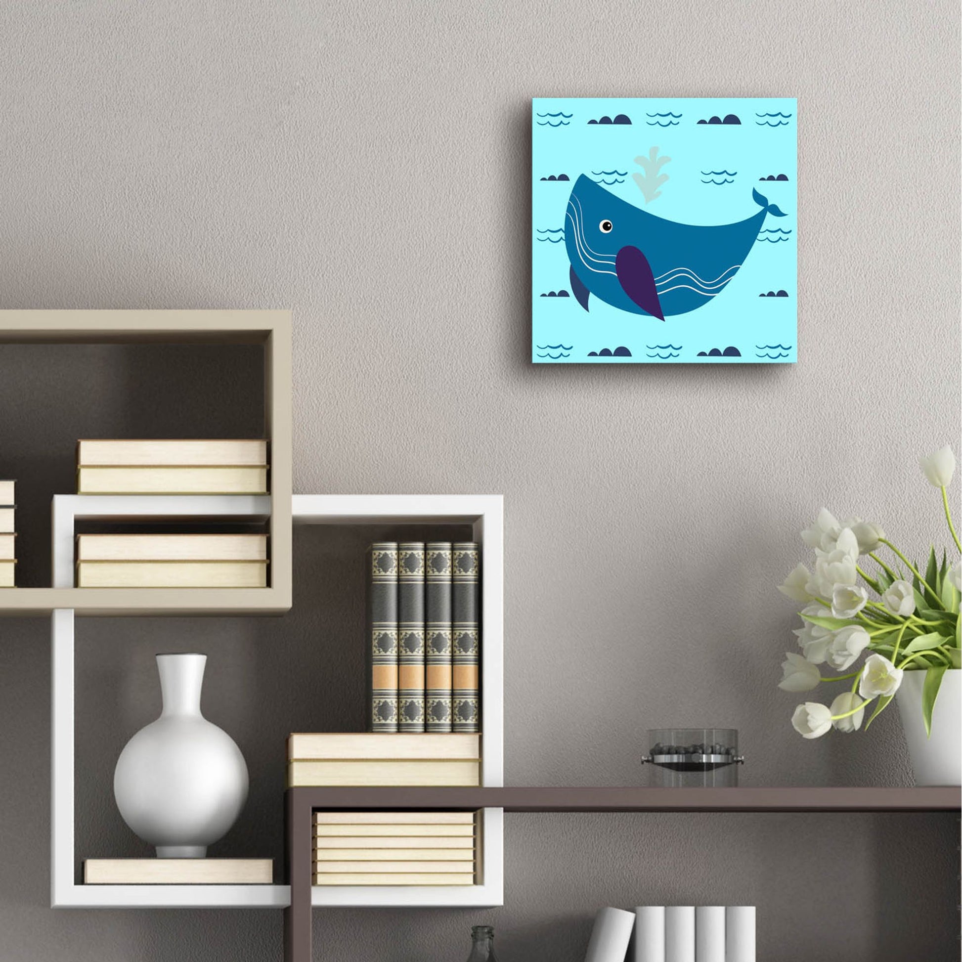 Epic Art 'Cute Whale 2' by Epic Portfolio, Acrylic Glass Wall Art,12x12