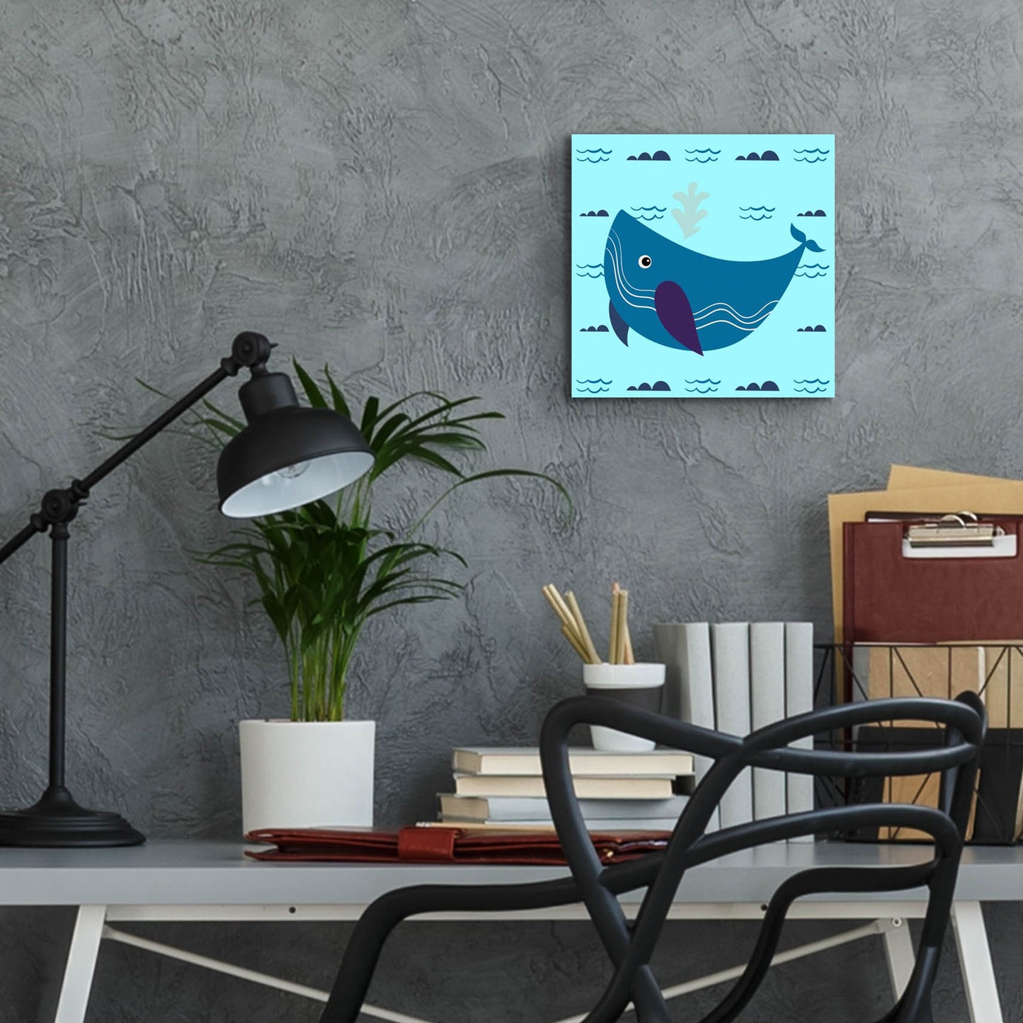 Epic Art 'Cute Whale 2' by Epic Portfolio, Acrylic Glass Wall Art,12x12