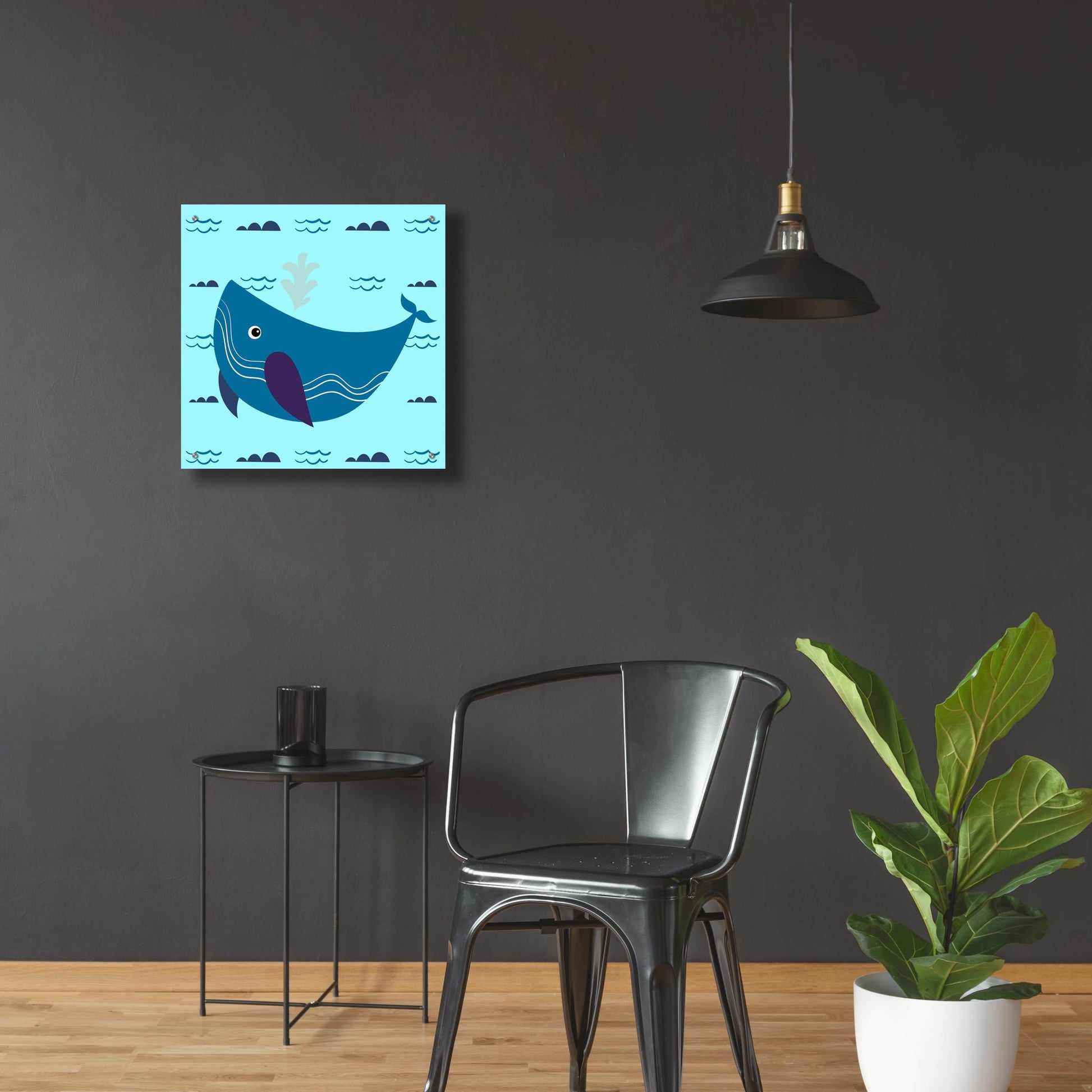 Epic Art 'Cute Whale 2' by Epic Portfolio, Acrylic Glass Wall Art,24x24