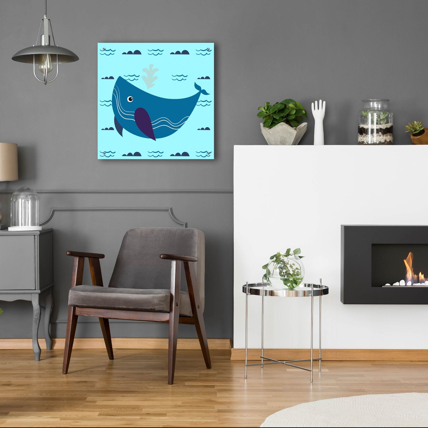 Epic Art 'Cute Whale 2' by Epic Portfolio, Acrylic Glass Wall Art,24x24