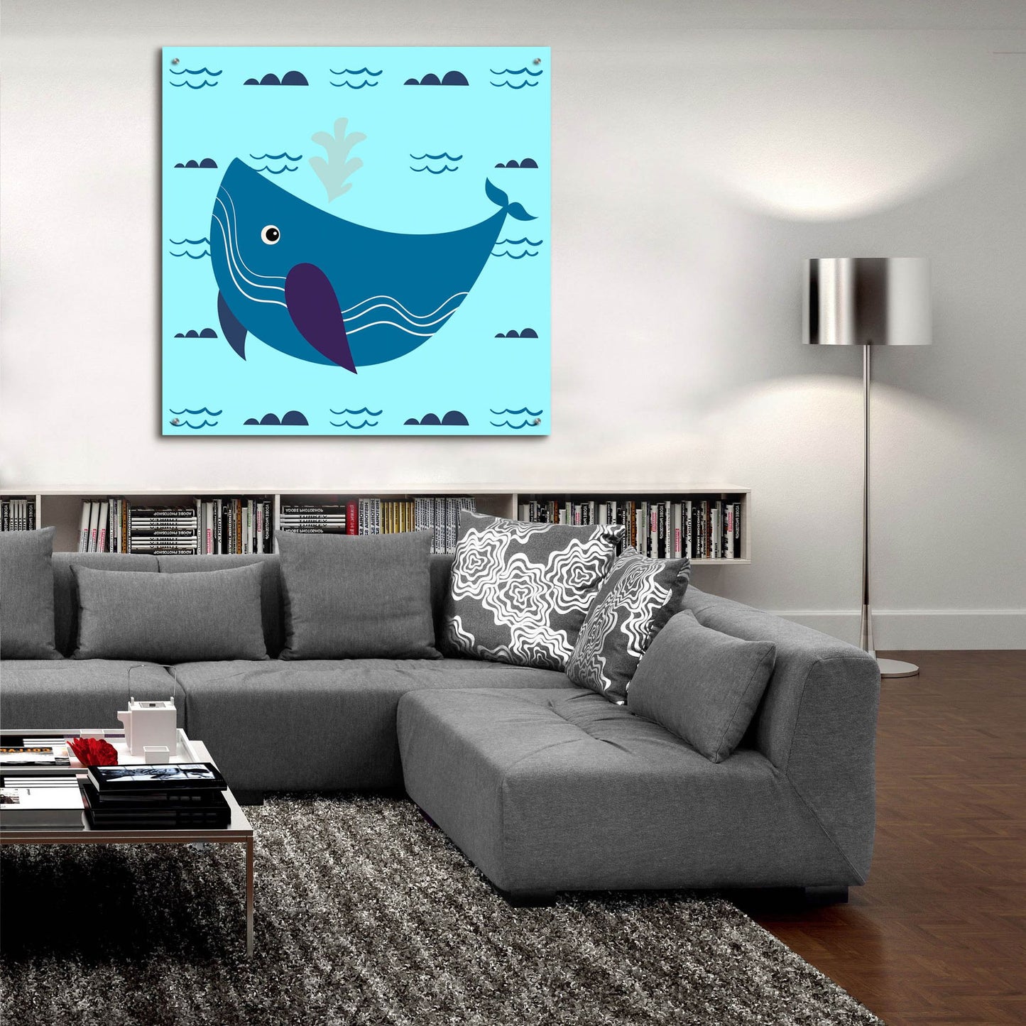 Epic Art 'Cute Whale 2' by Epic Portfolio, Acrylic Glass Wall Art,36x36